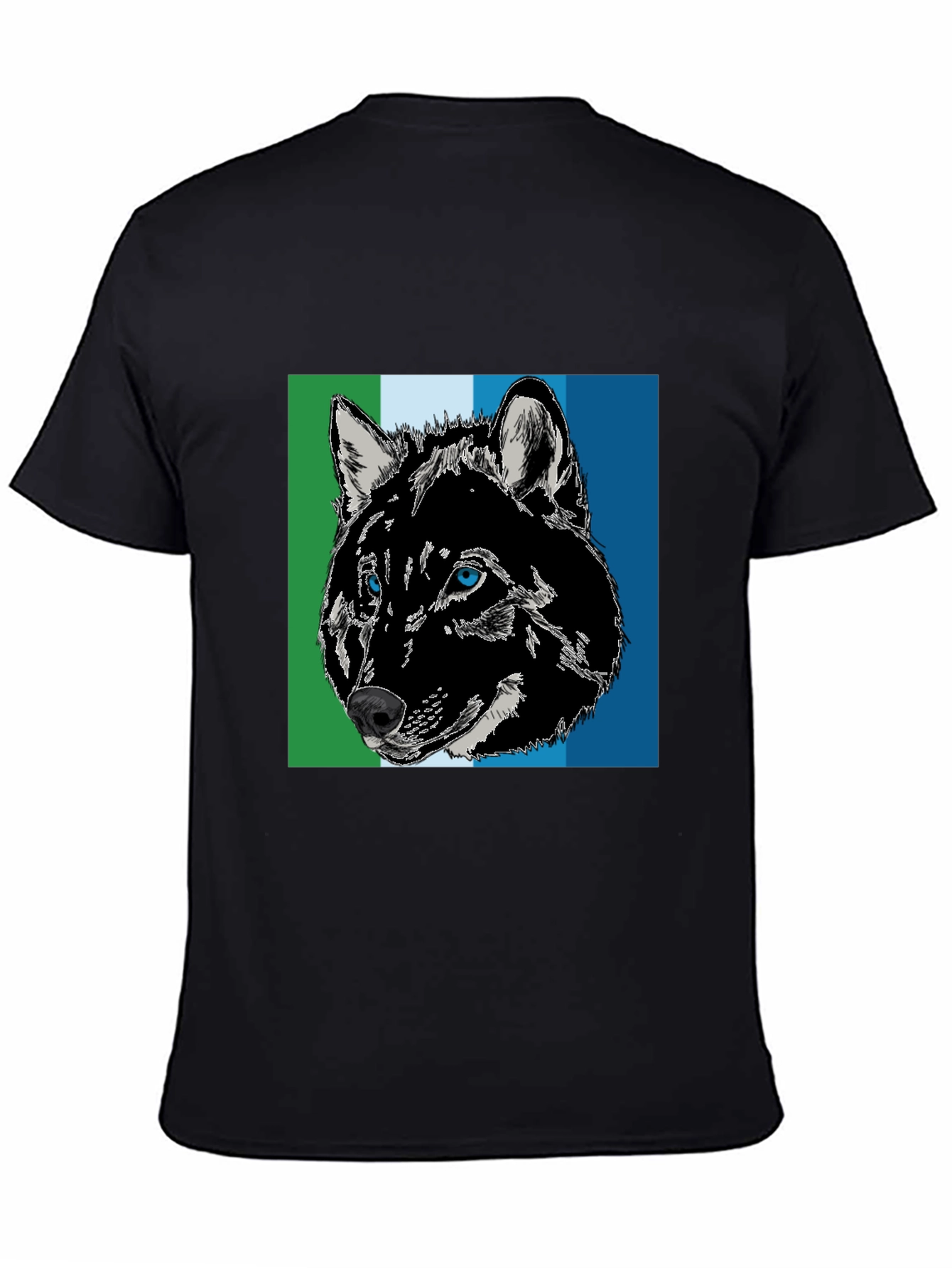 Black Wolf Graphic Print Black T-Shirt view 4