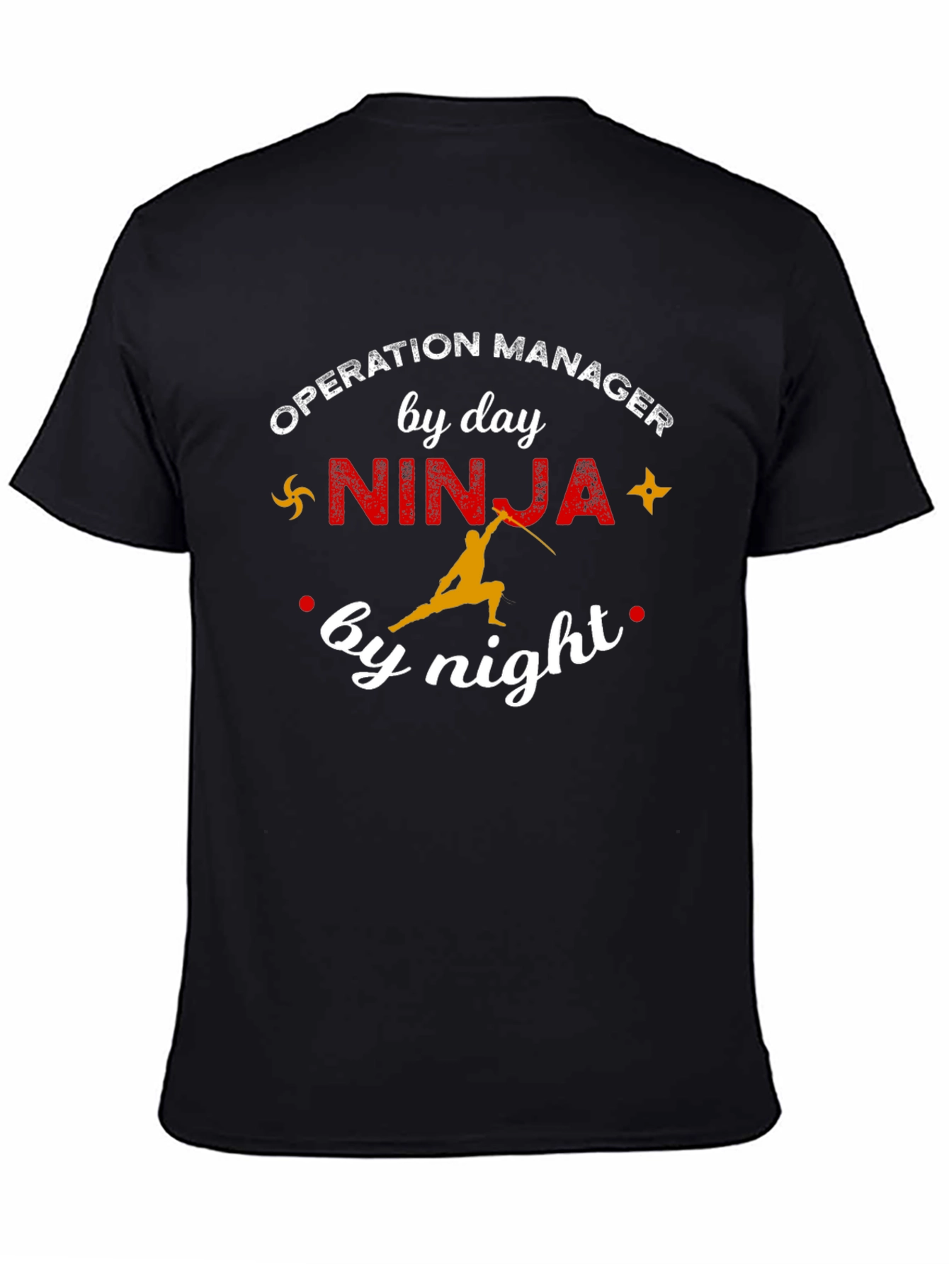 Black Operation Manager Ninja T-Shirt - Day & Night Warrior view 4