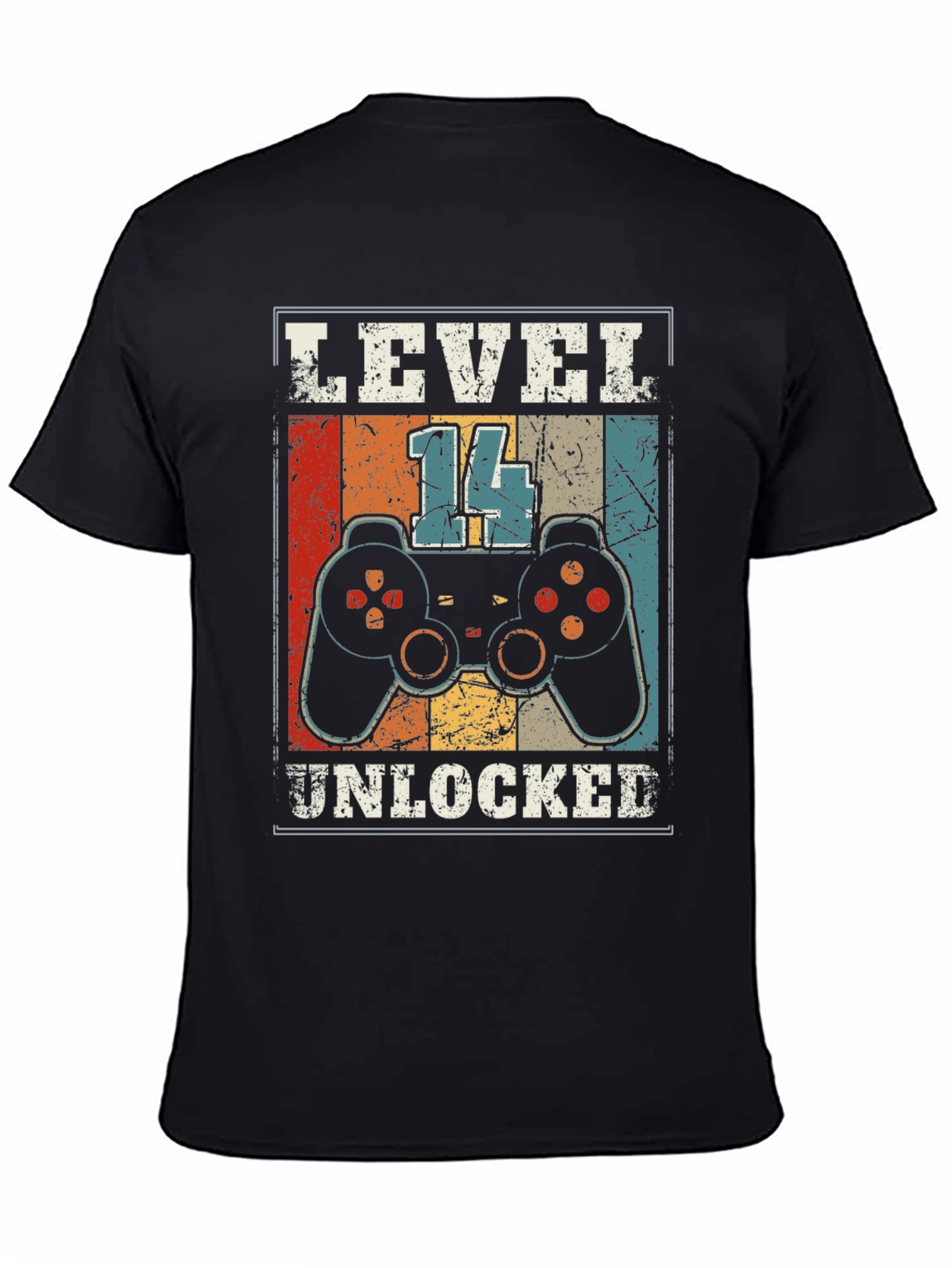 Black Level 14 Unlocked Gamer T-Shirt - 14th Birthday Gift view 4