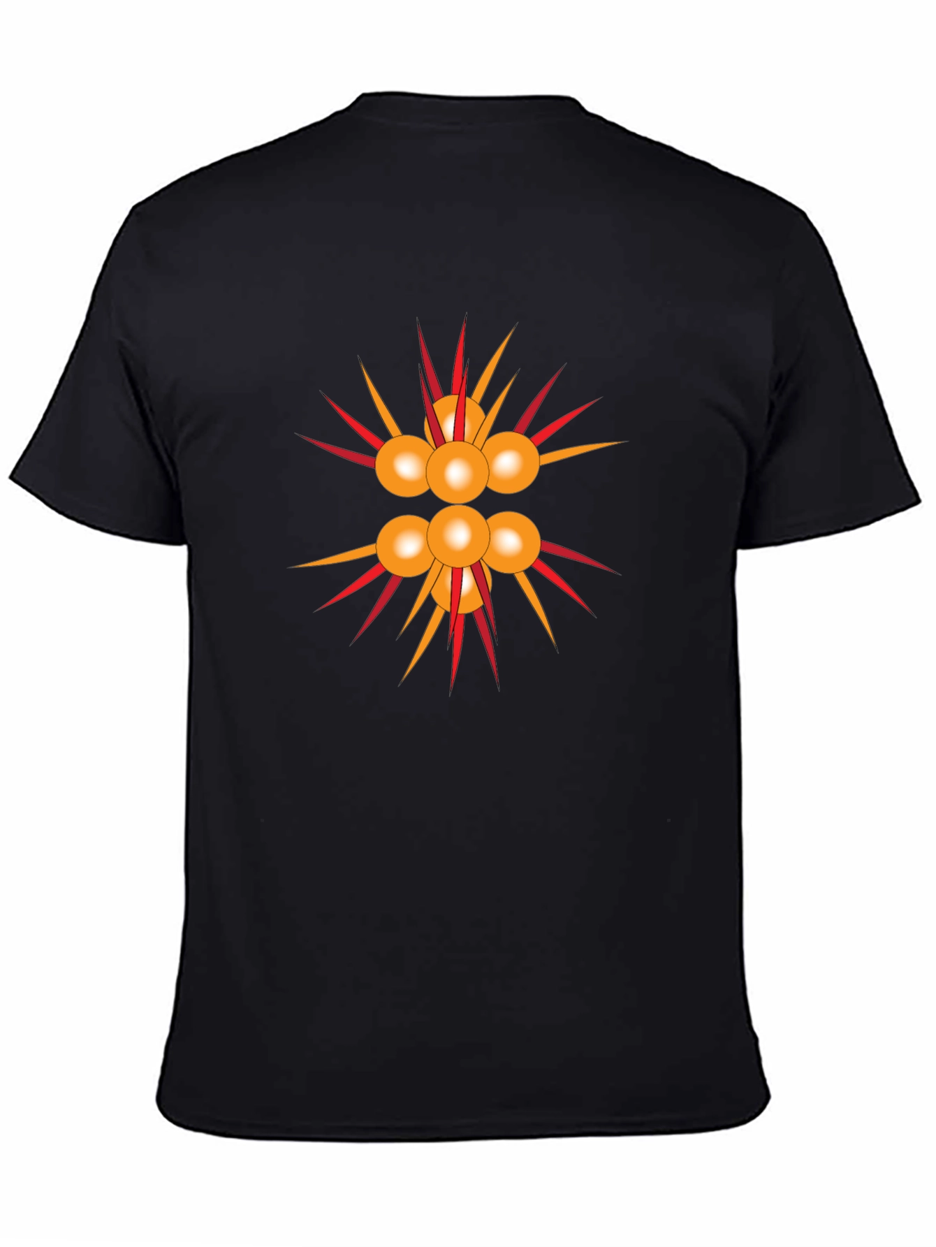 Black Atom Sphere Graphic Black T-Shirt view 4
