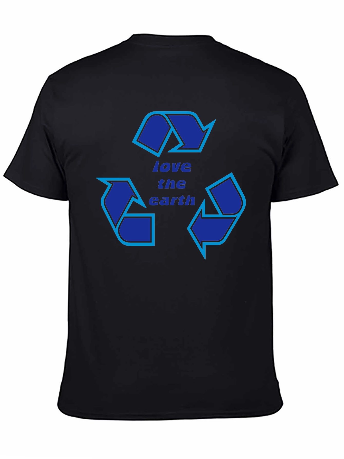 Black Love the Earth Recycle Symbol T-Shirt view 4