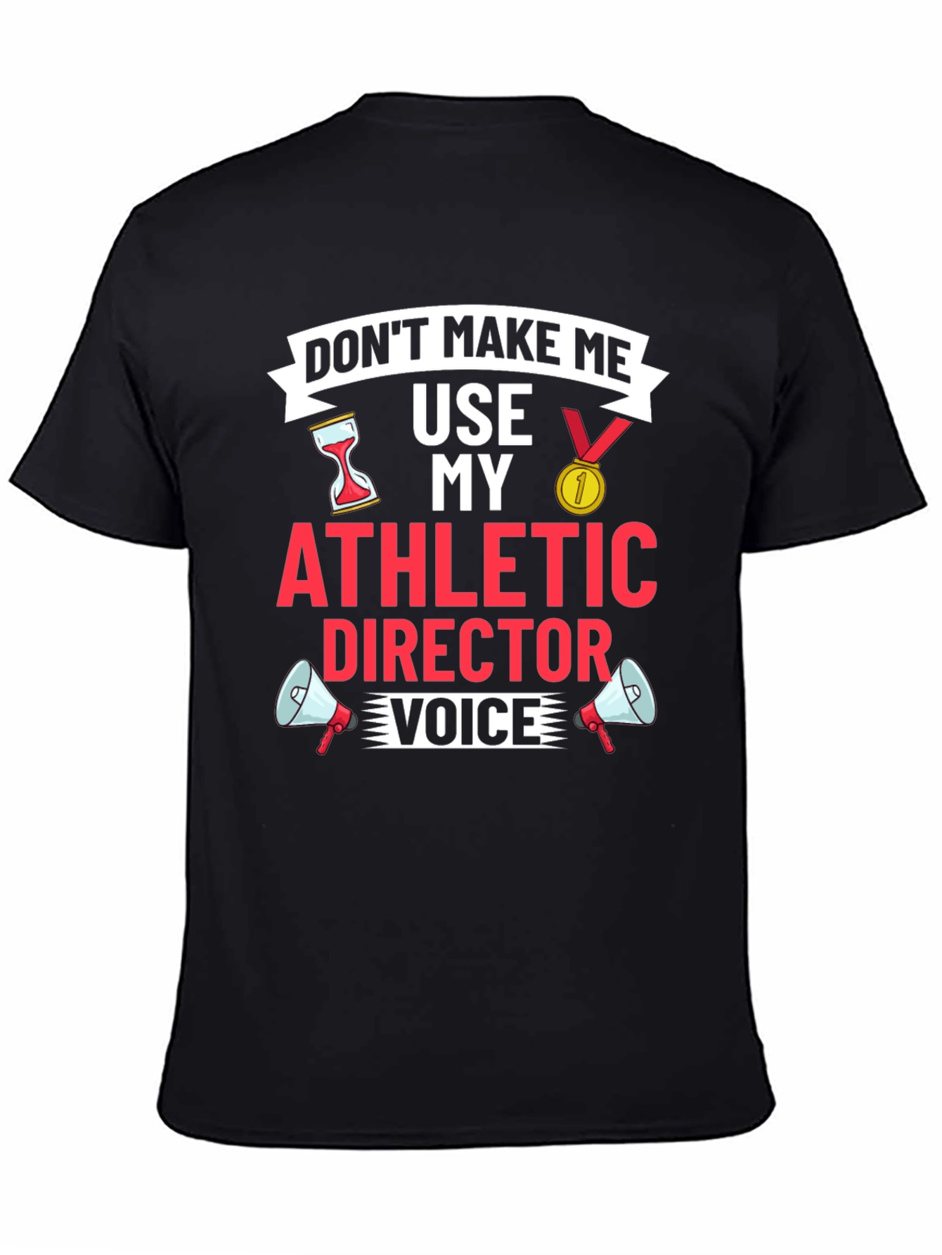 Black Athletic Director Funny Graphic T-Shirt view 4