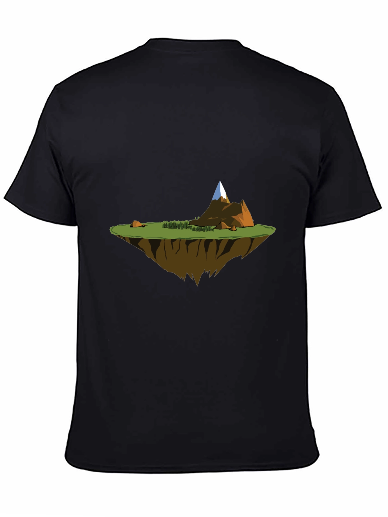 Black Floating Island Graphic Tee - Black Casual T-Shirt view 4