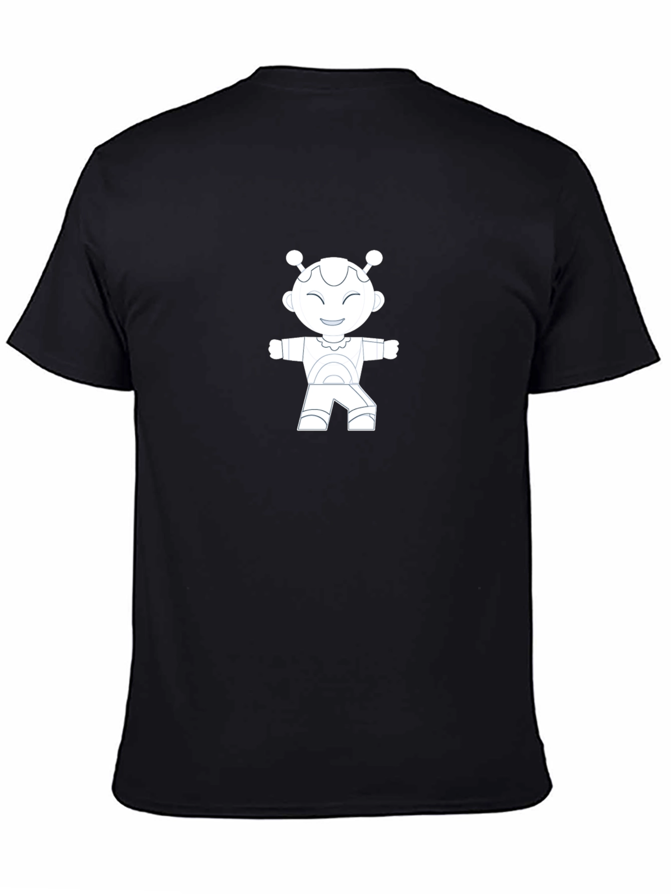 Black Robot Graphic Tee - Cool Black Shirt view 4