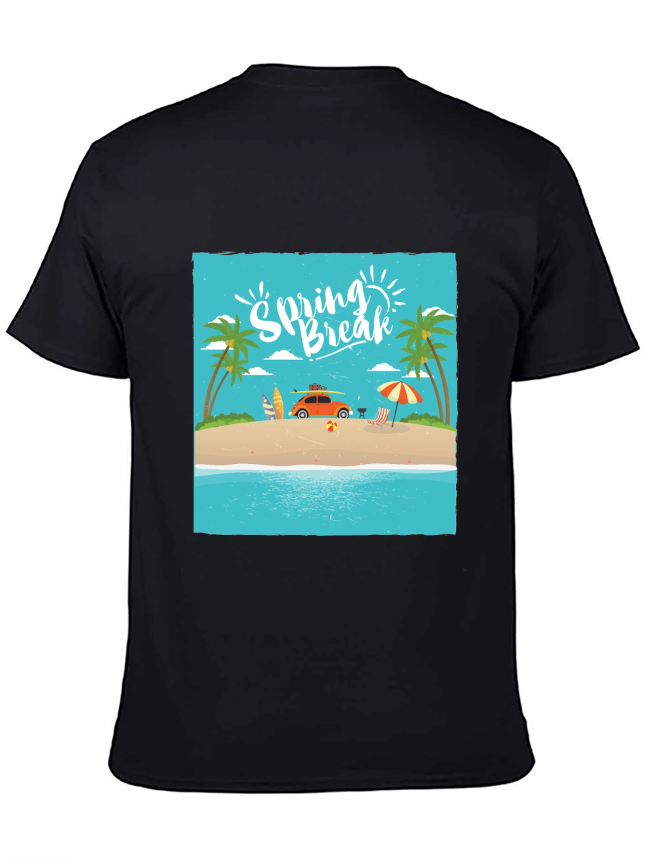 Black Spring Break Beach T-Shirt view 4