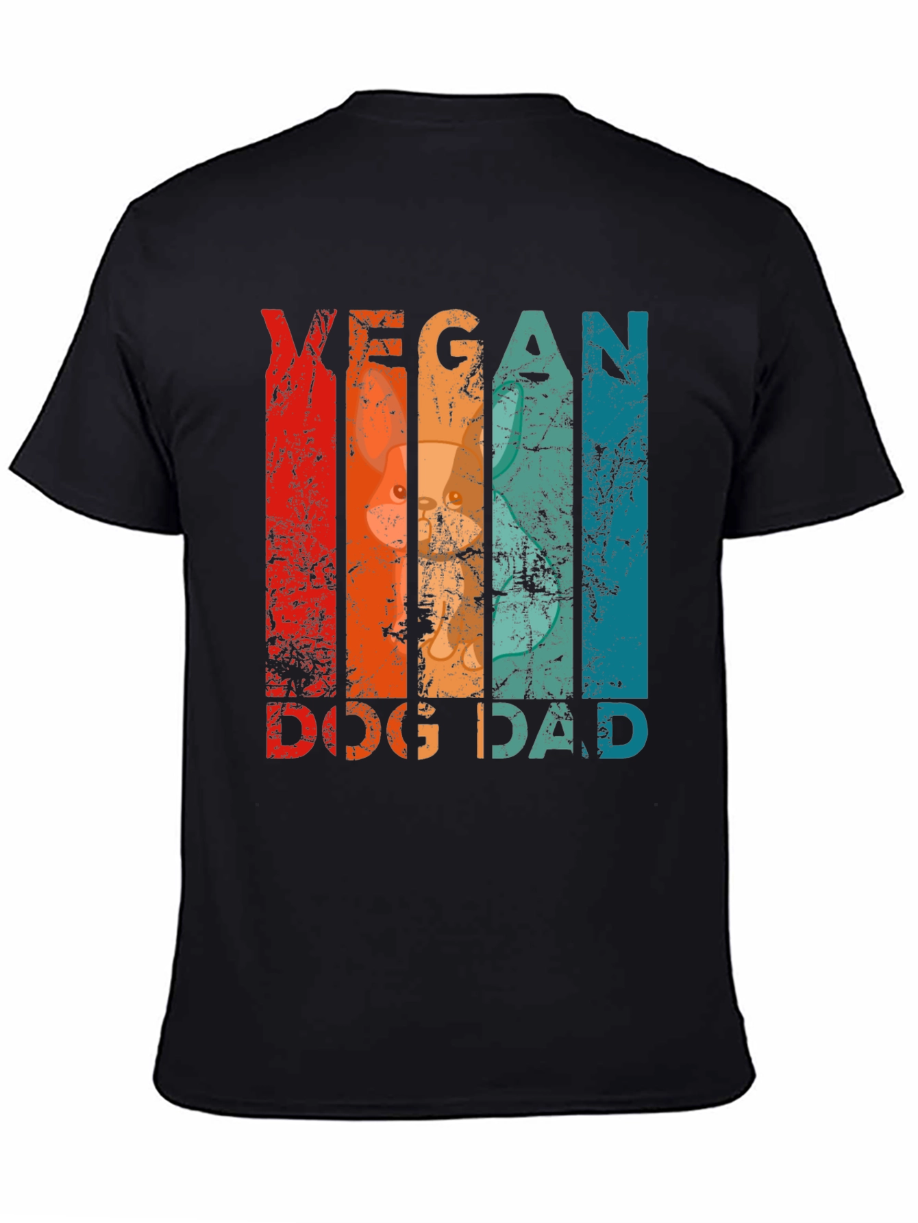 Black Vegan Dog Dad Graphic T-Shirt - Animal Lover Tee view 4