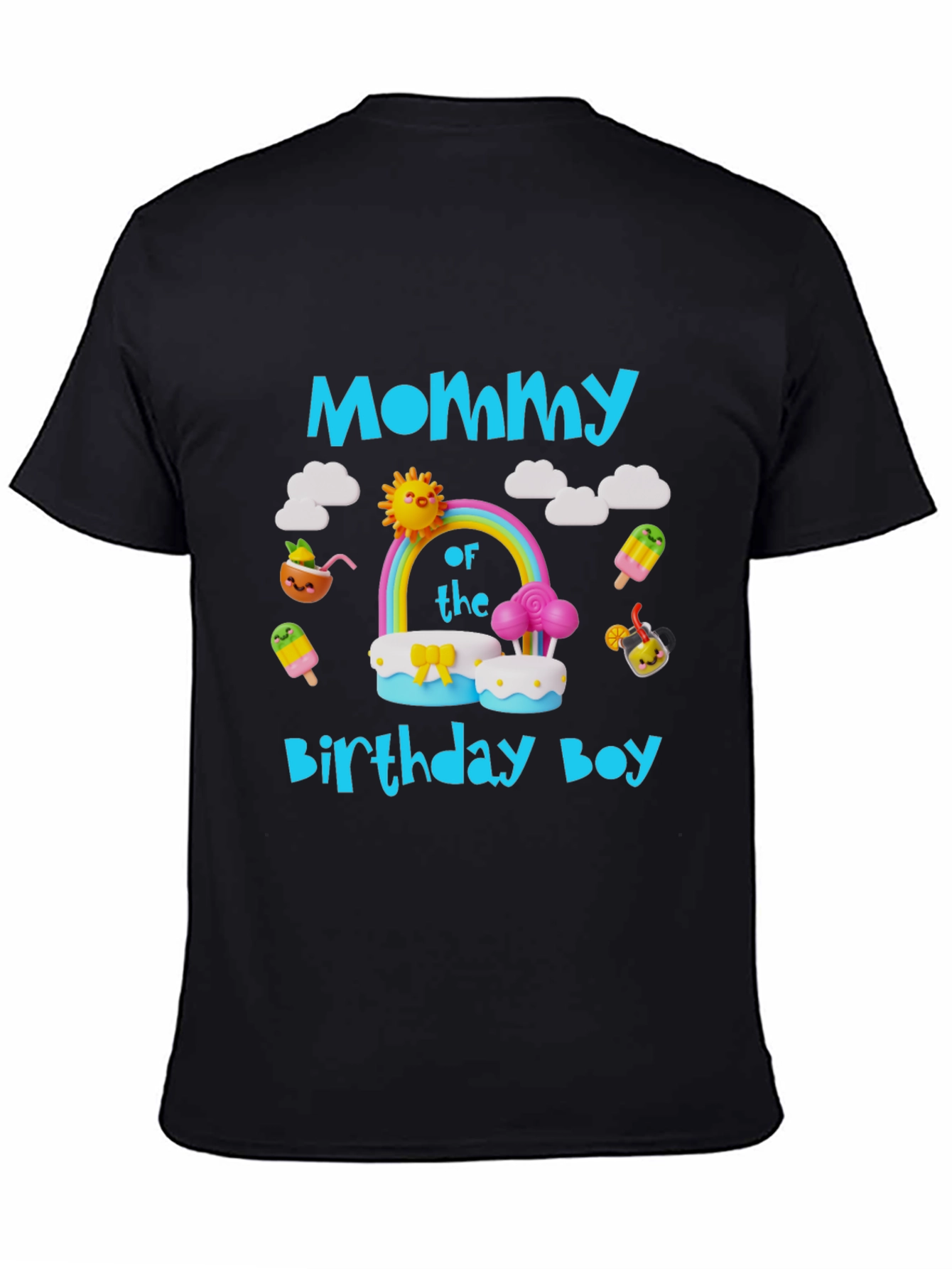Black Mommy of the Birthday Boy T-Shirt view 4