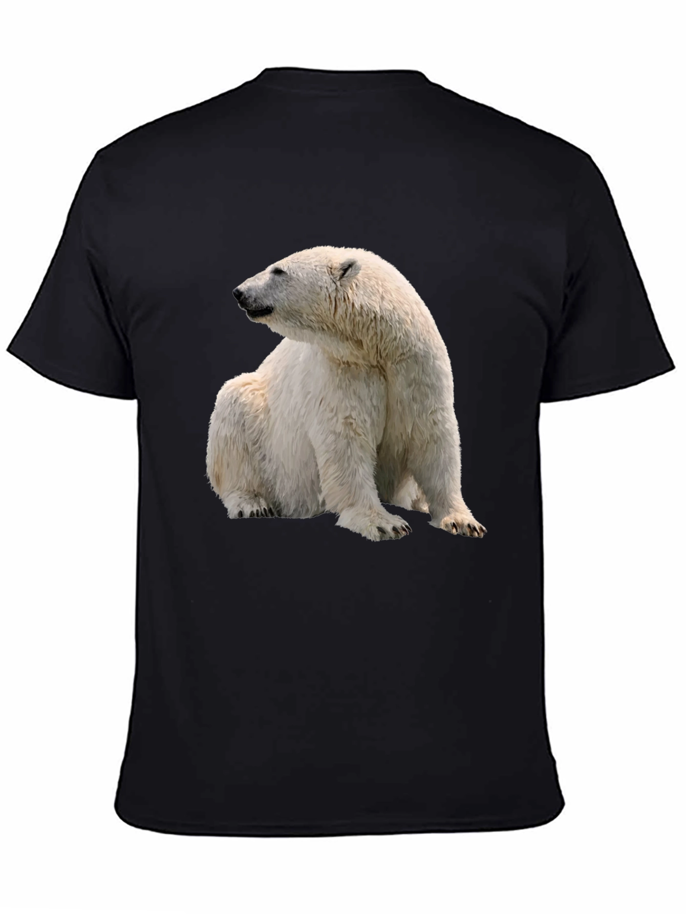 Black Polar Bear Graphic Tee - Black Cotton Blend view 4