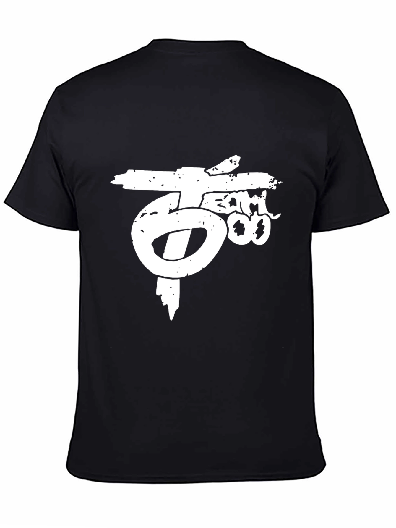 Black Distressed Graphic Print Black T-Shirt view 4