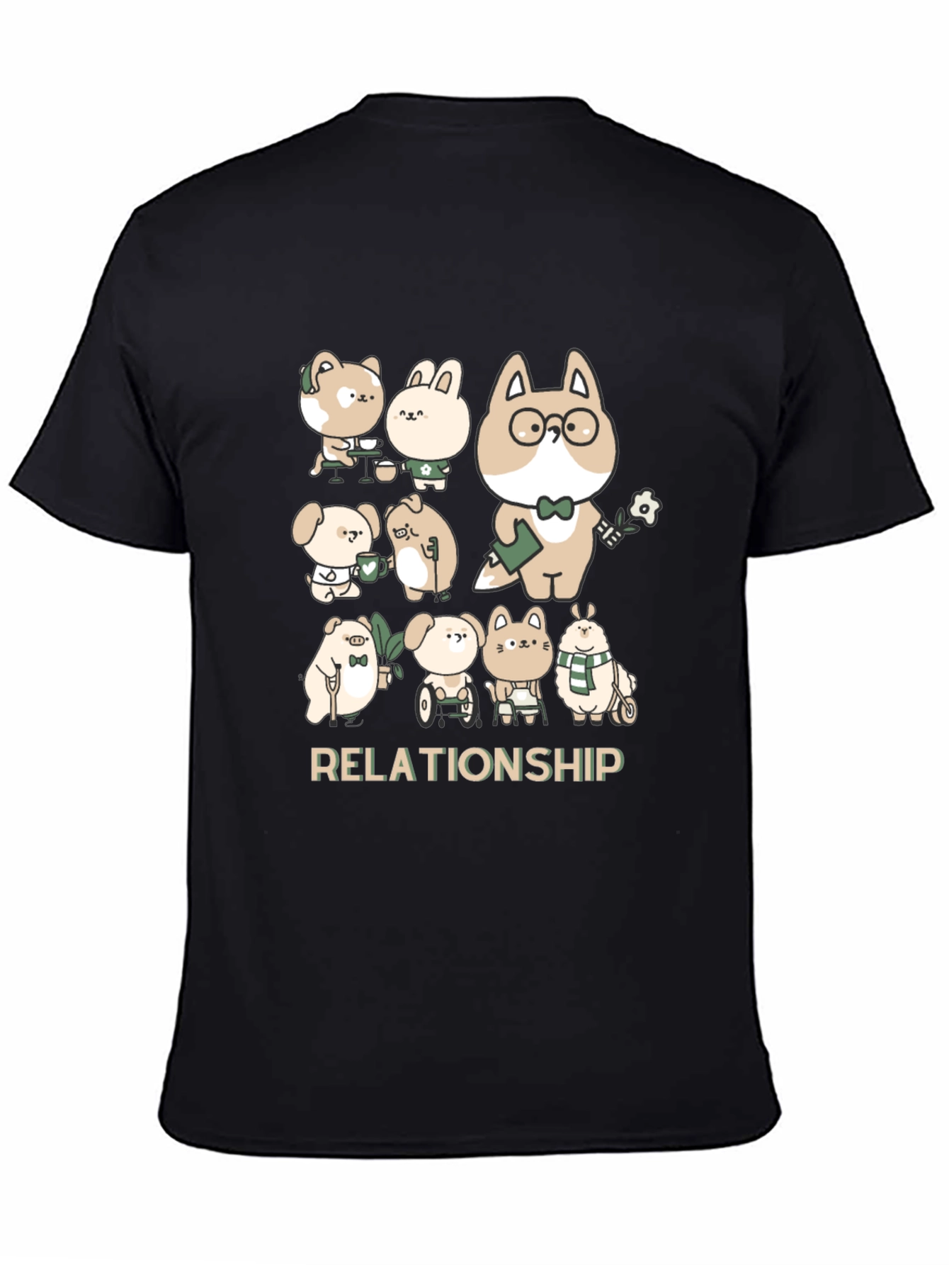 Black Relationship Cartoon Tee view 4