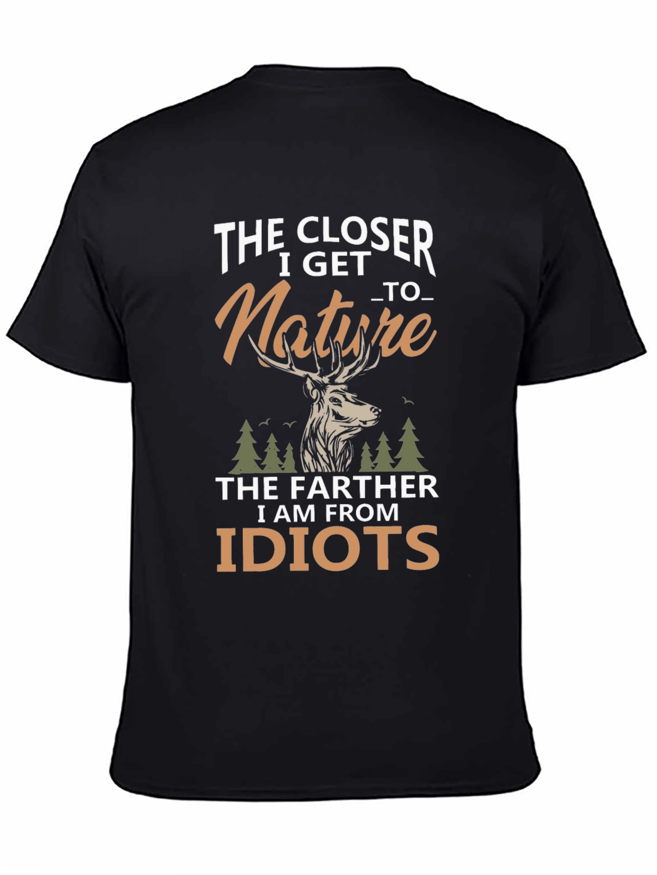 Black Nature Lover Graphic Tee - The Closer I Get view 4