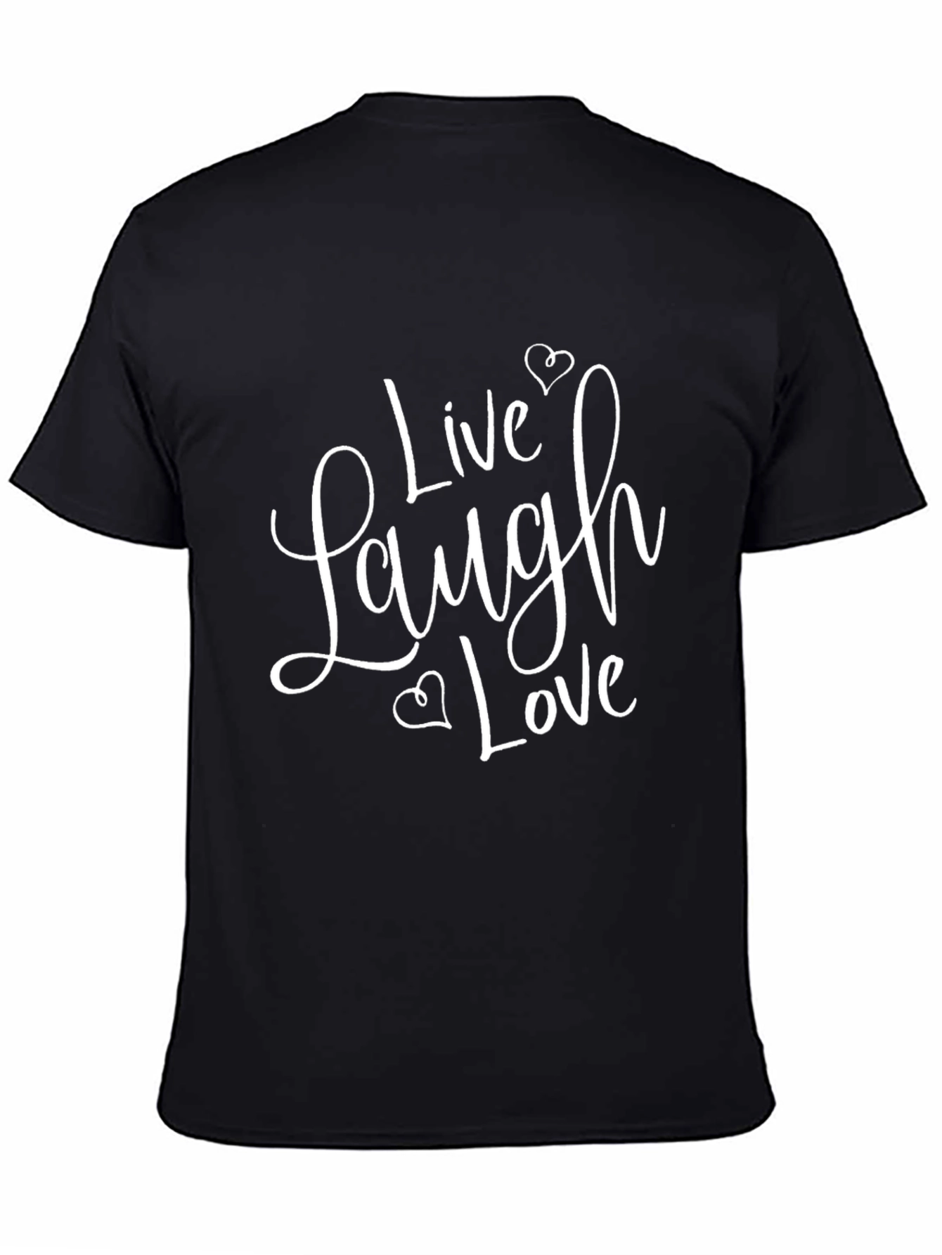 Black Live Laugh Love Graphic Tee - Unisex Black T-Shirt view 4
