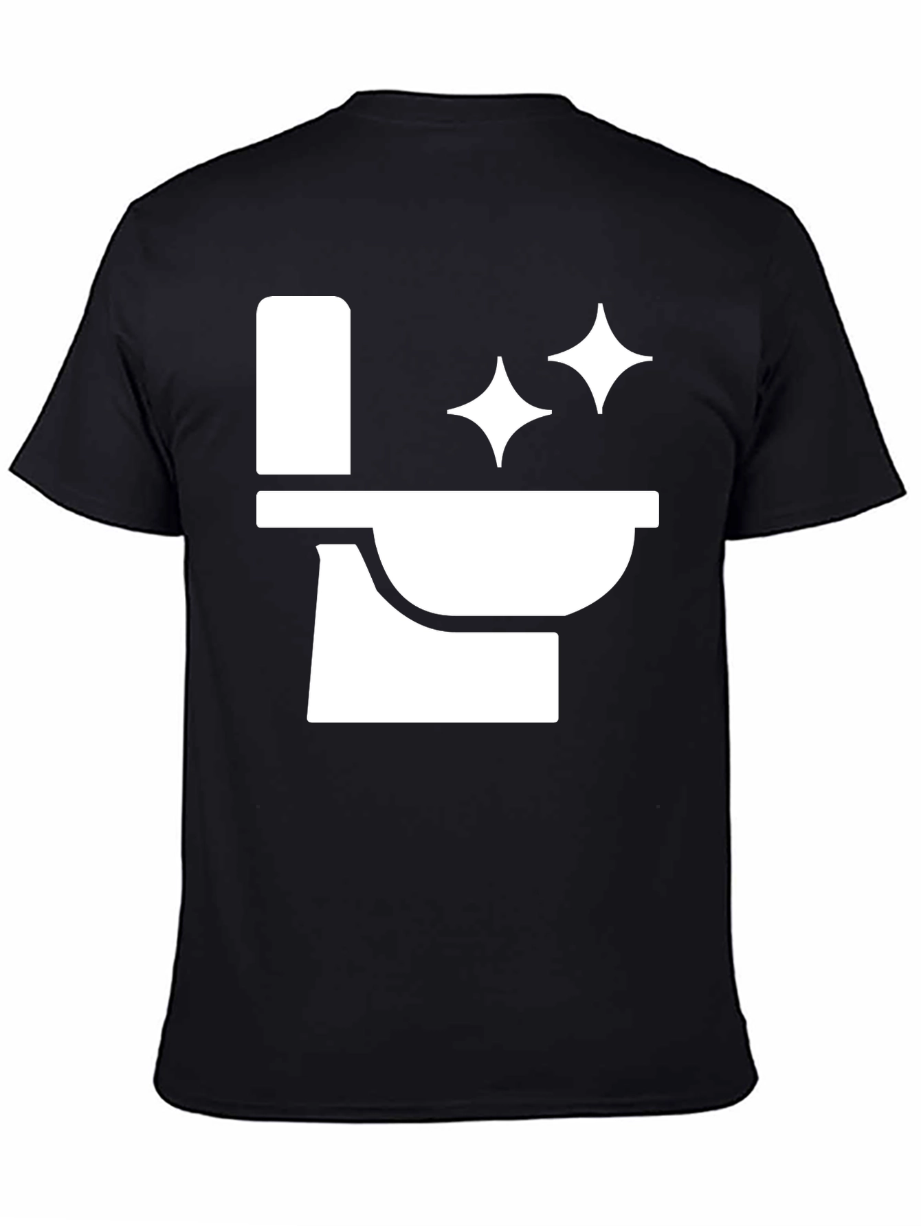 Black Clean Toilet T-Shirt - Humor Tee view 4