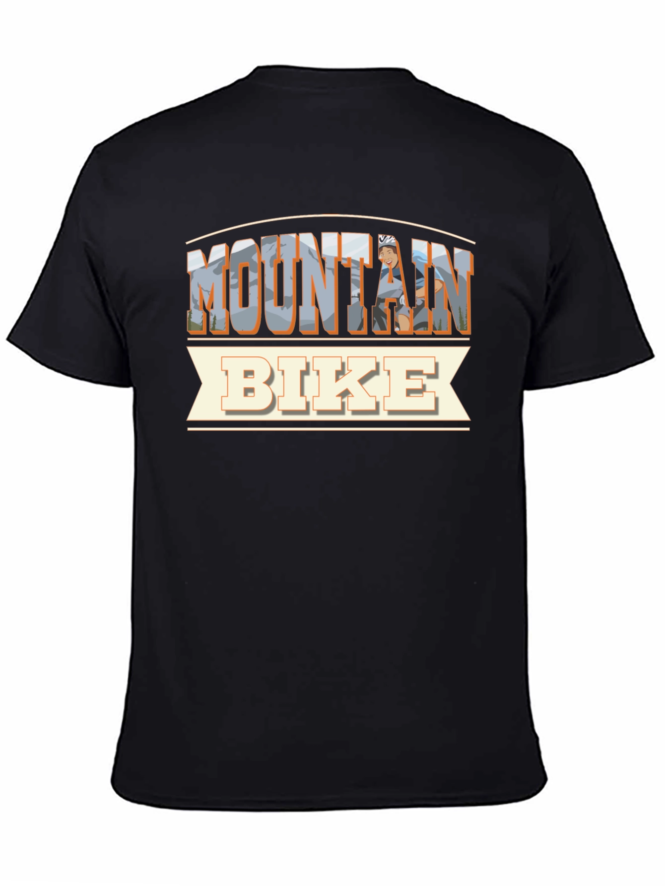 Black Mountain Bike T-Shirt - Outdoor Adventure Design view 4