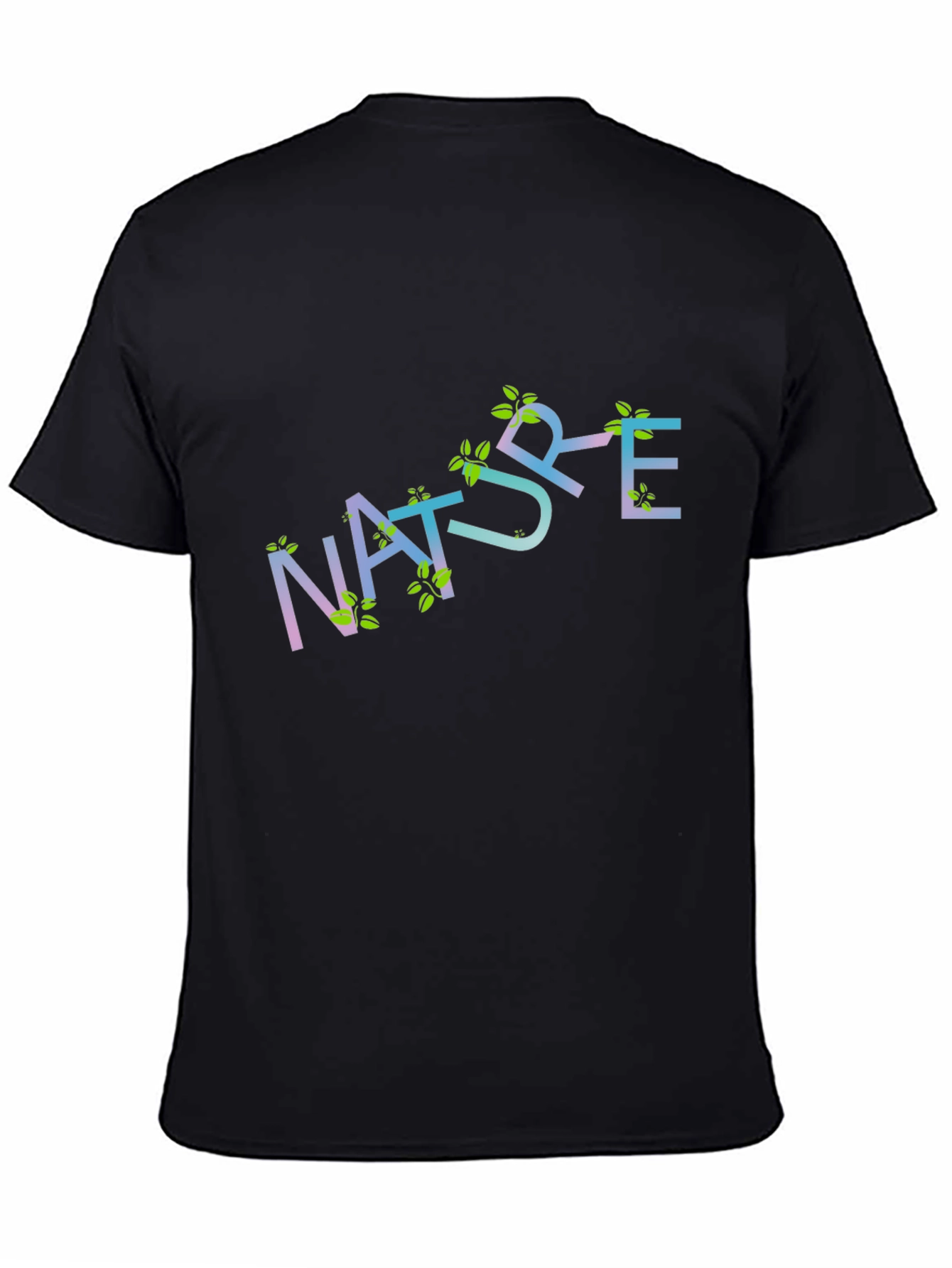 Black Nature Graphic Black T-Shirt view 4
