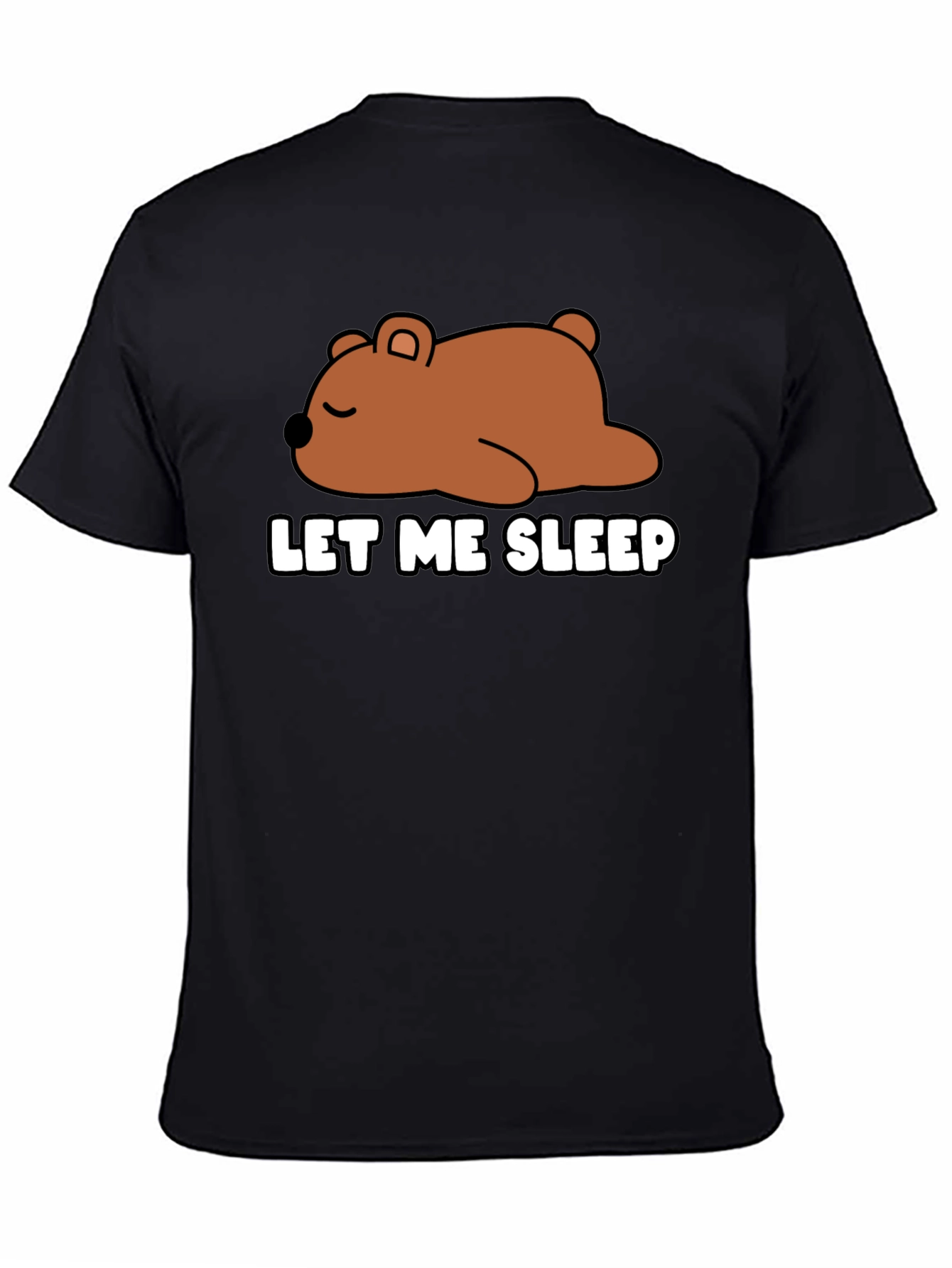 Black Let Me Sleep Bear Graphic T-Shirt - Unisex view 4