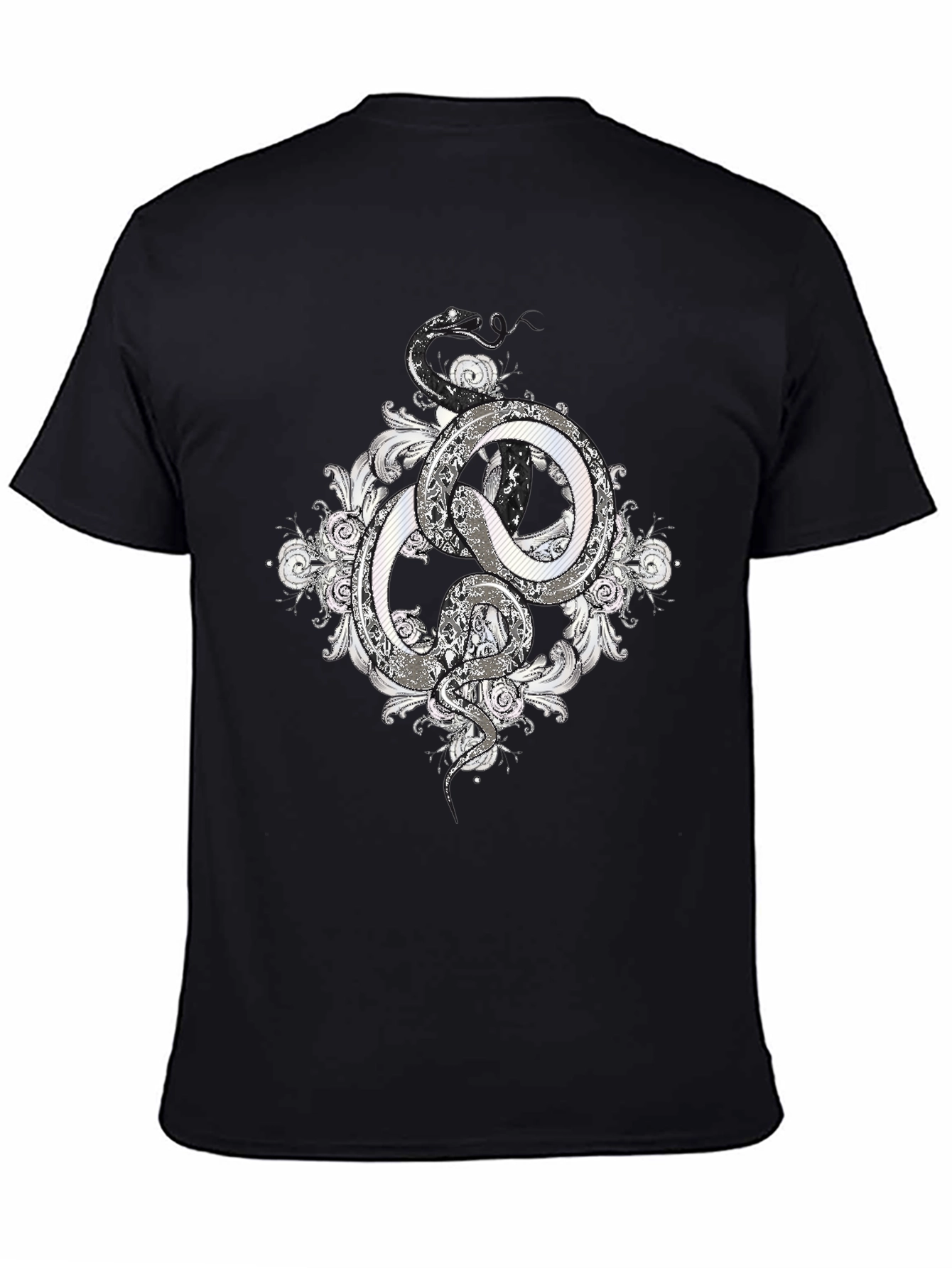 Black Serpentine Graphic Tee - Stylish Snake Design view 4