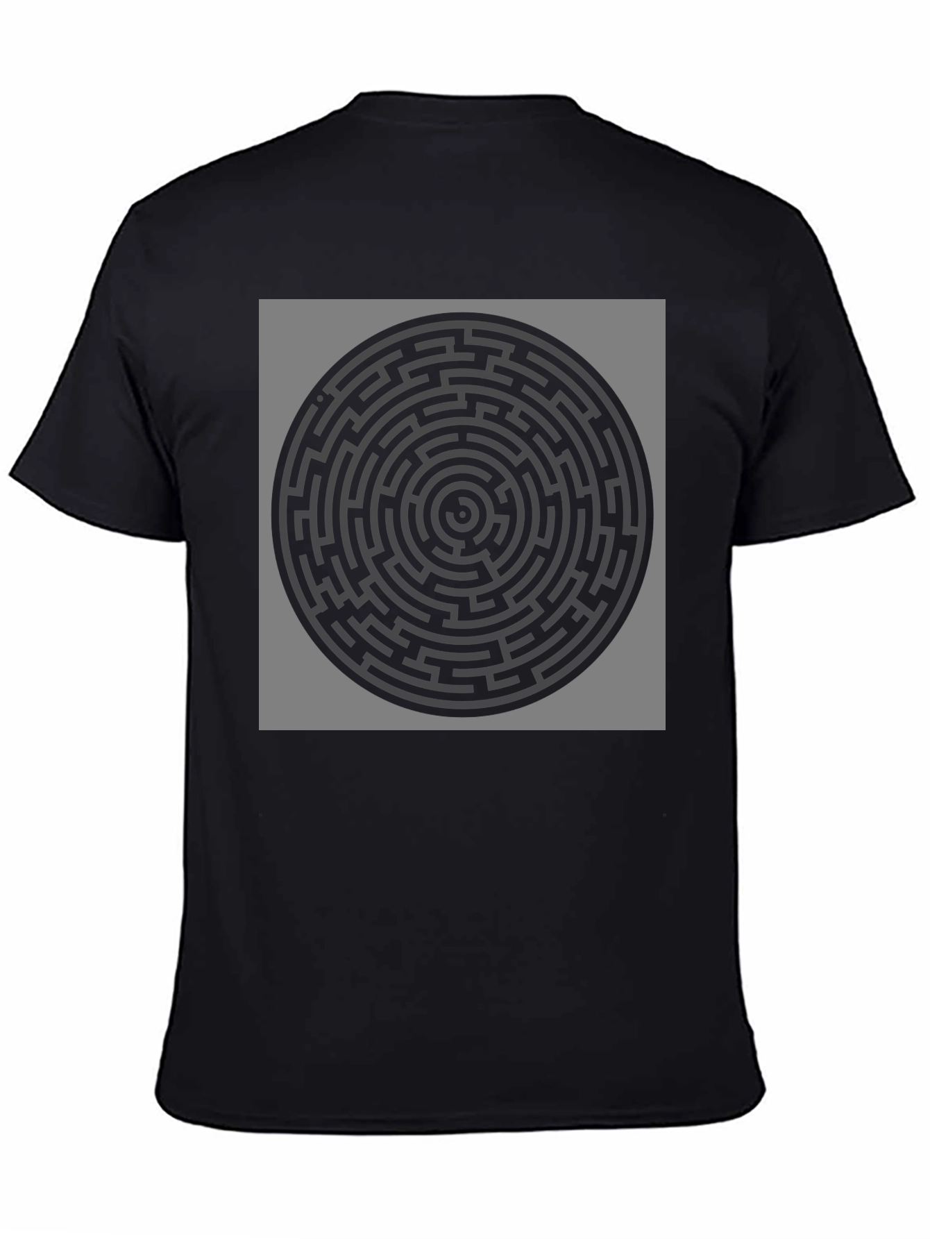 Black Circular Maze Graphic T-Shirt - Black view 4