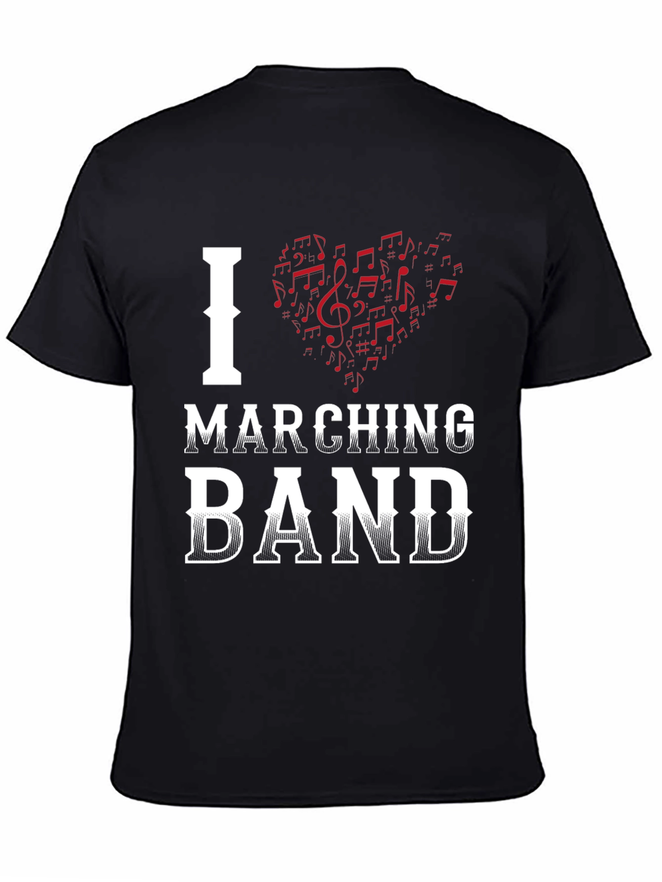 Black I Heart Marching Band T-Shirt view 4