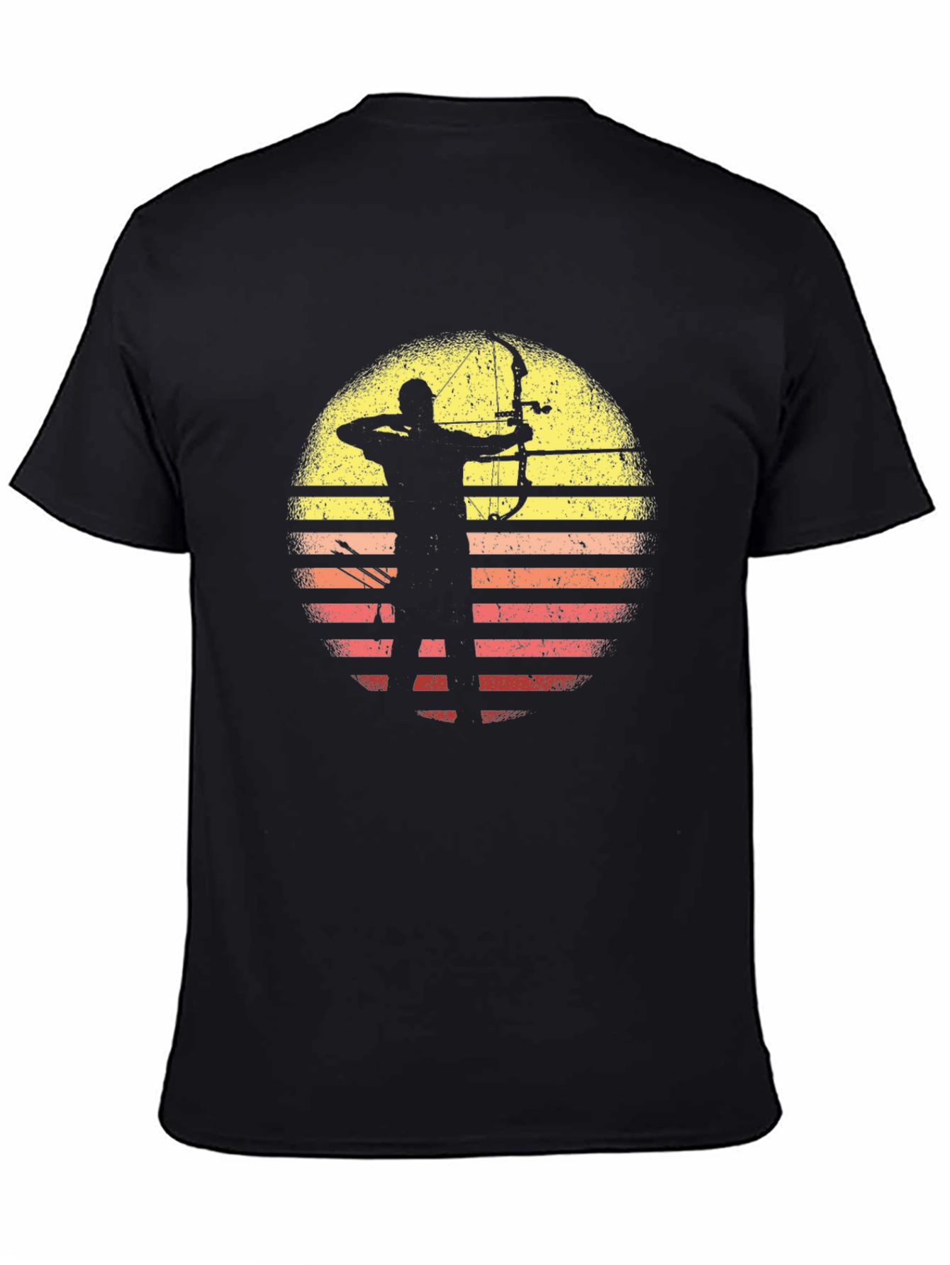Black Archery Sunset Graphic Tee - Black Cotton T-Shirt view 4