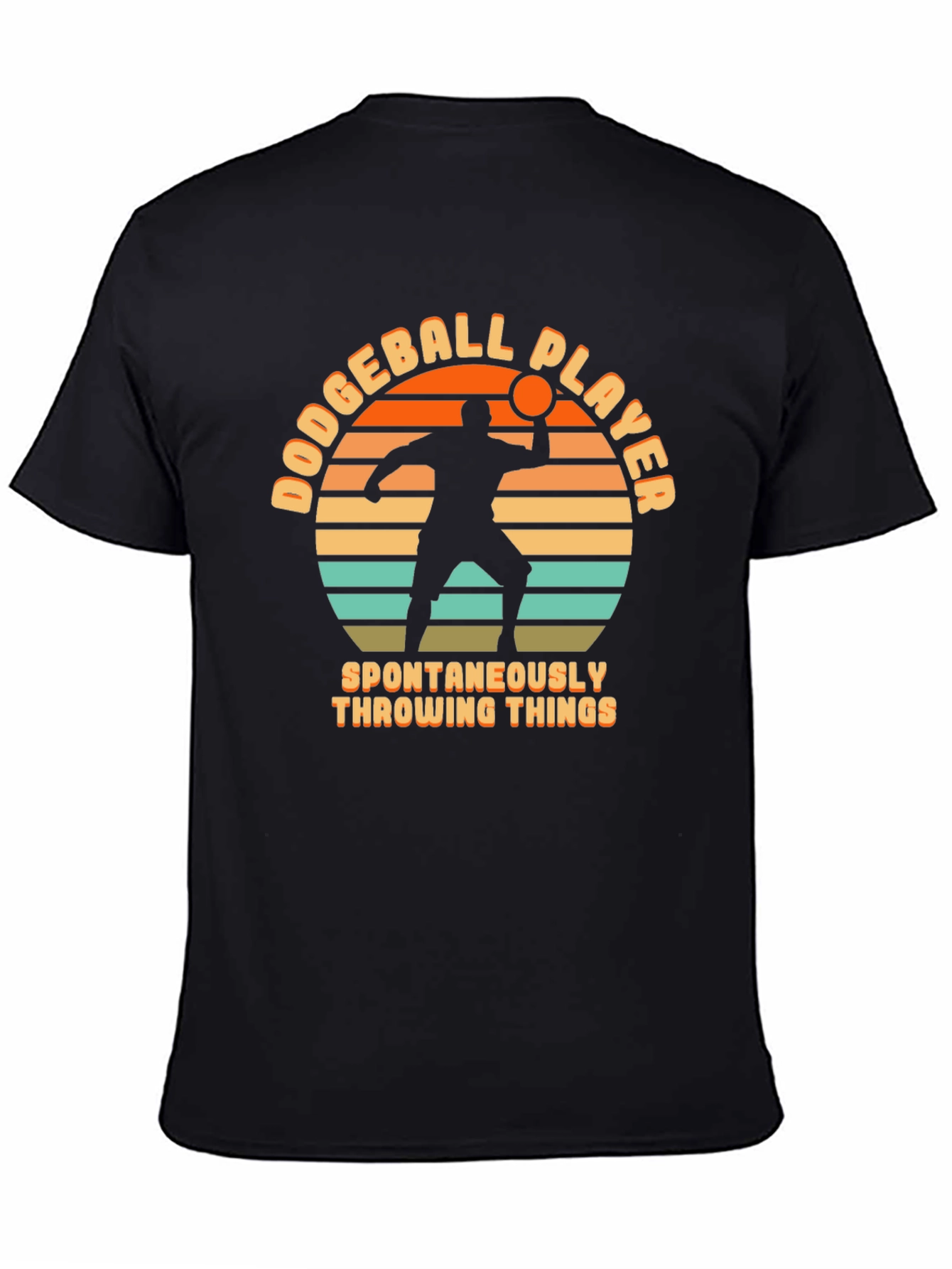 Black Dodgeball Player Throwing Things T-Shirt view 4