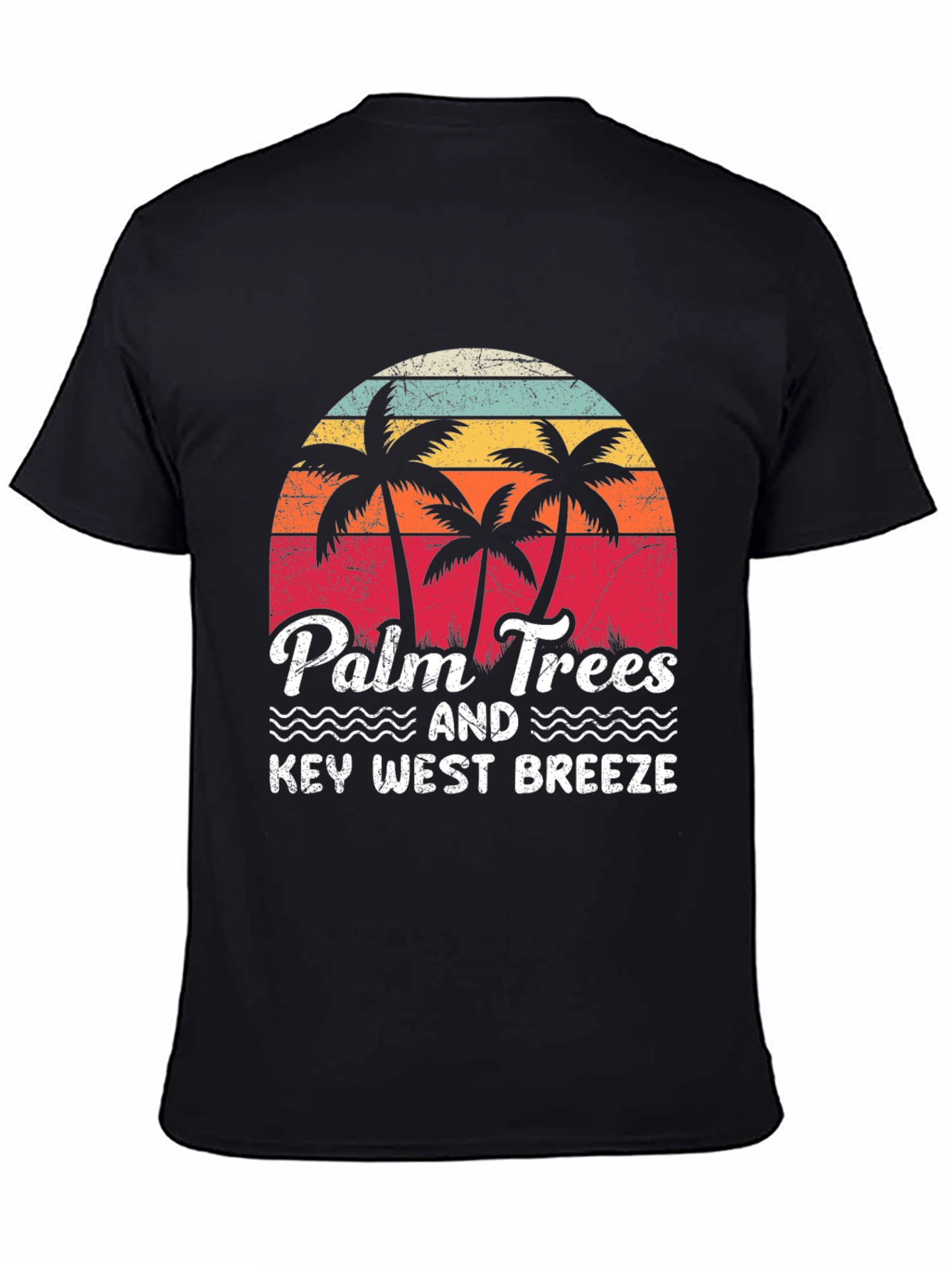 Black Palm Trees & Key West Breeze Graphic Tee view 4