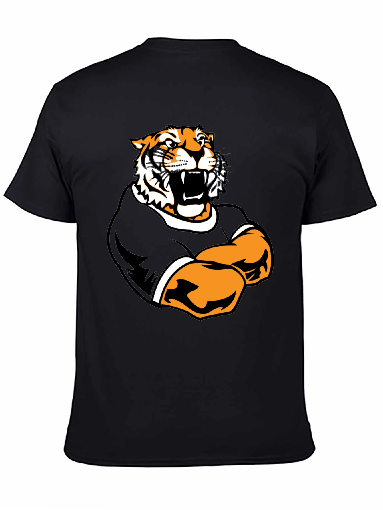 Black Tiger Graphic Black T-Shirt - Bold Animal Tee view 4