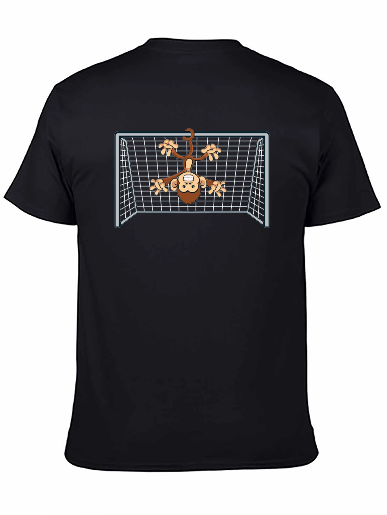 Black Monkey Goalie Graphic Tee - Black Cotton T-Shirt view 4