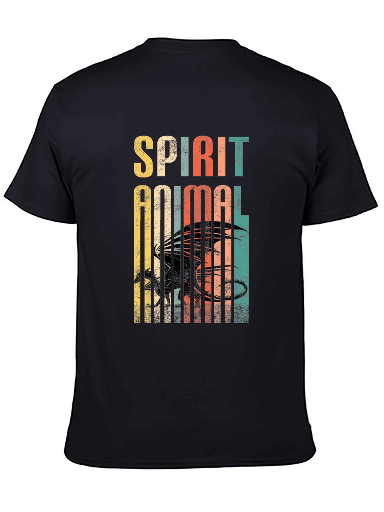 Black Dragon Spirit Animal Retro Graphic Tee view 4