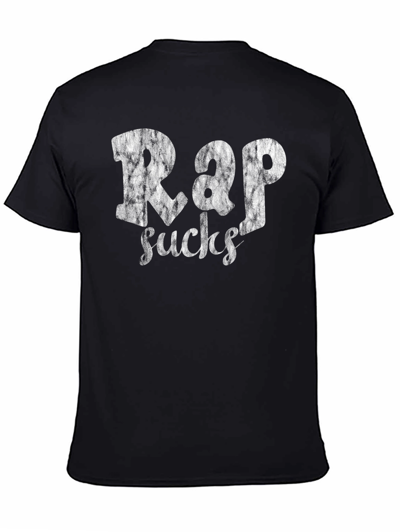 Black Rap Sucks Graphic T-Shirt - Black view 4