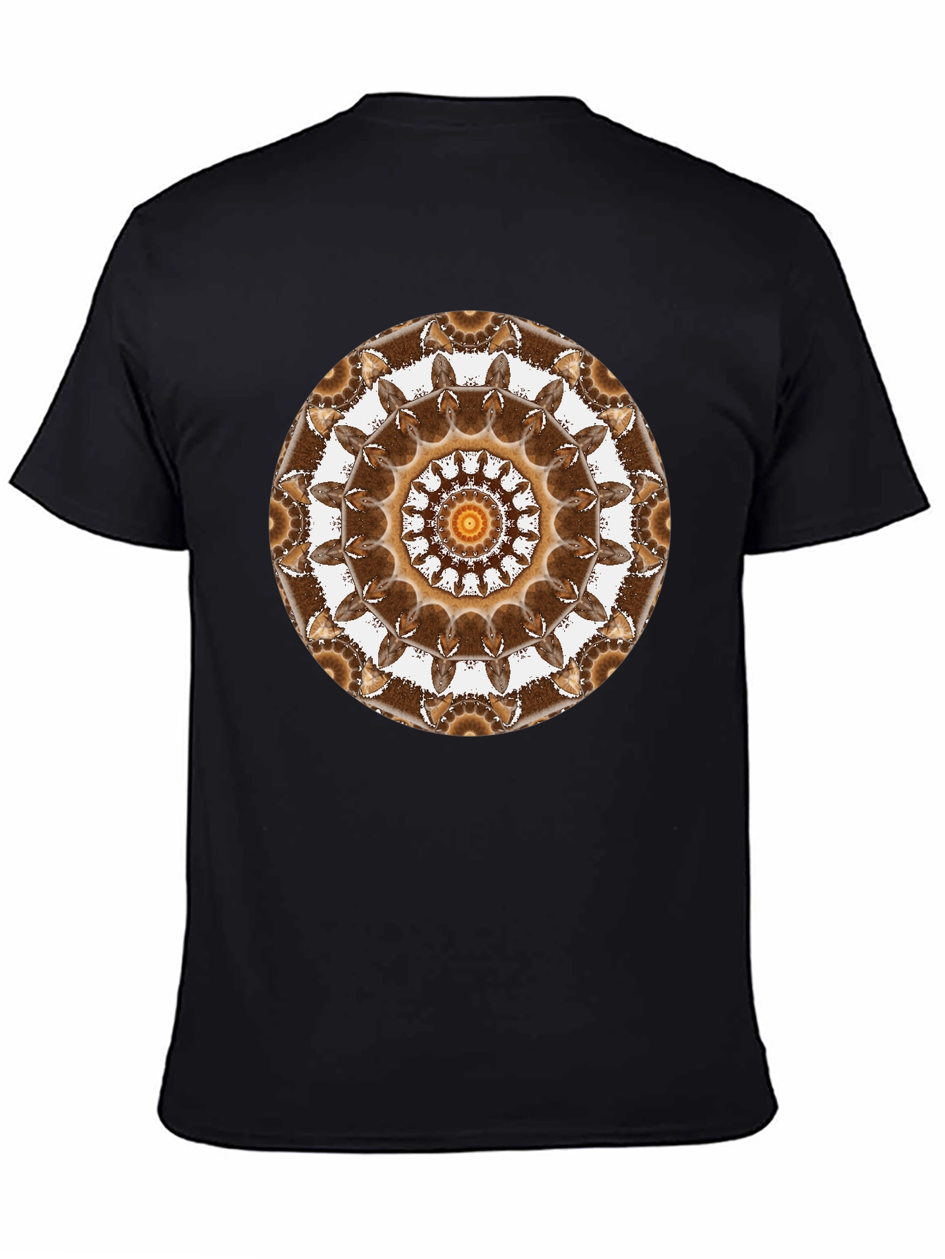 Black Geometric Mandala Graphic Tee - Unisex Black T-Shirt view 4