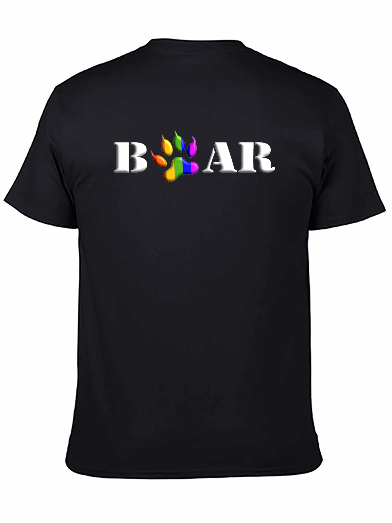 Black Bear Pride T-Shirt - LGBT Bear Paw view 4