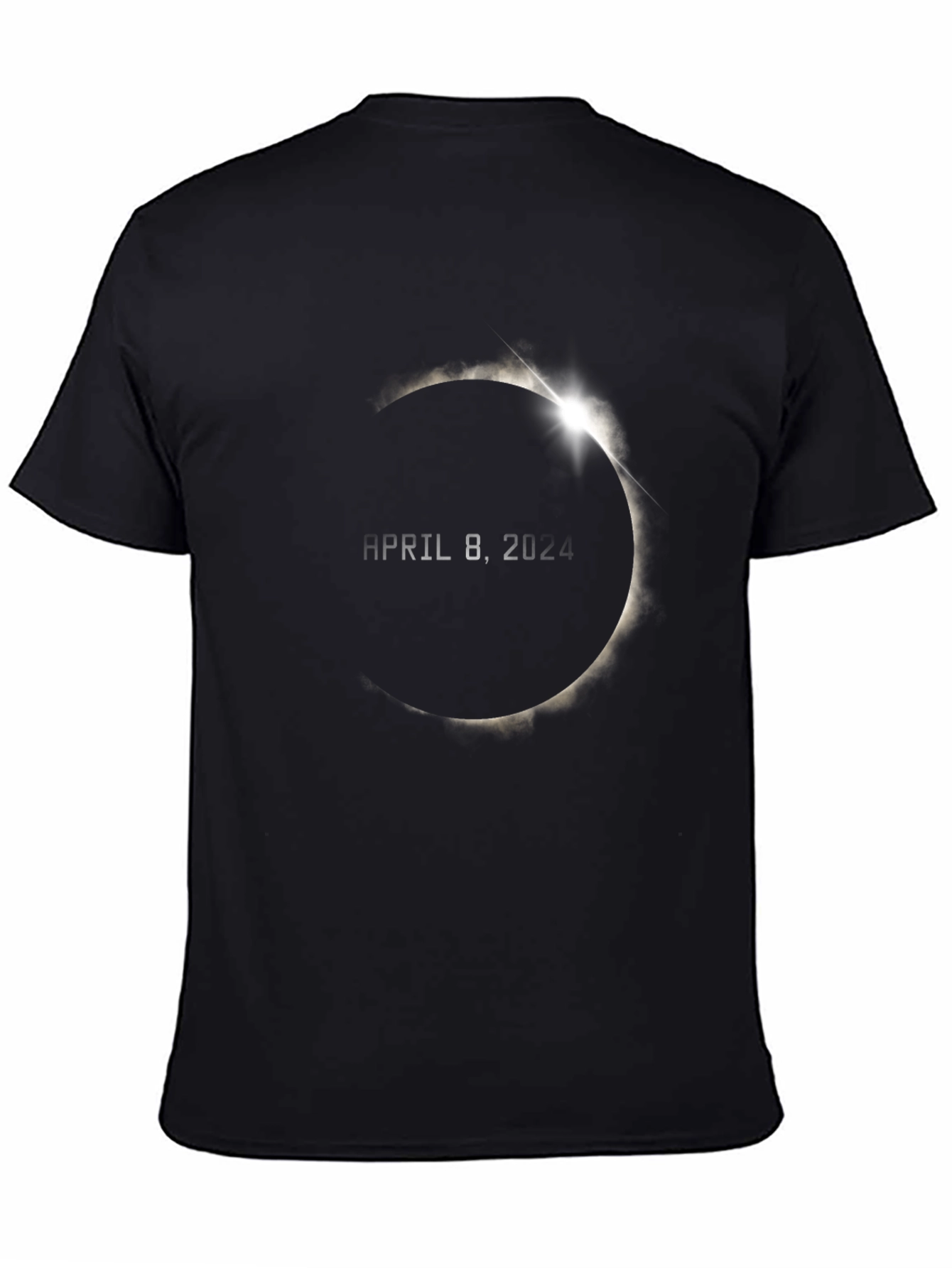 Black April 8, 2024 Total Solar Eclipse T-Shirt view 4