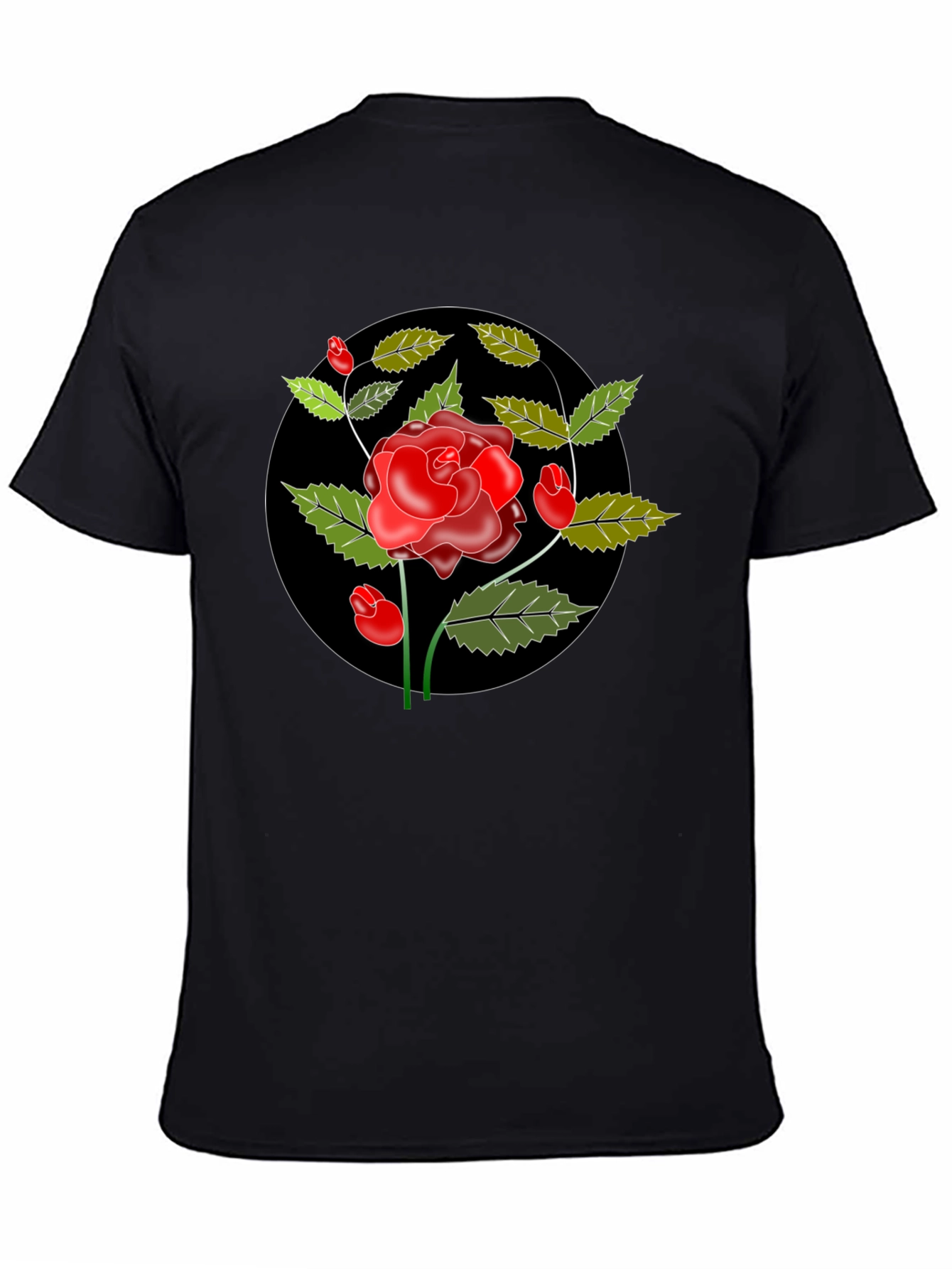 Black Black Rose Graphic Tee - Classic Style view 4