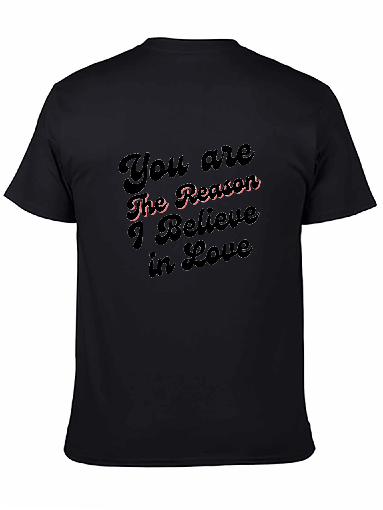Black Romantic 'Believe in Love' Black Graphic Tee view 4