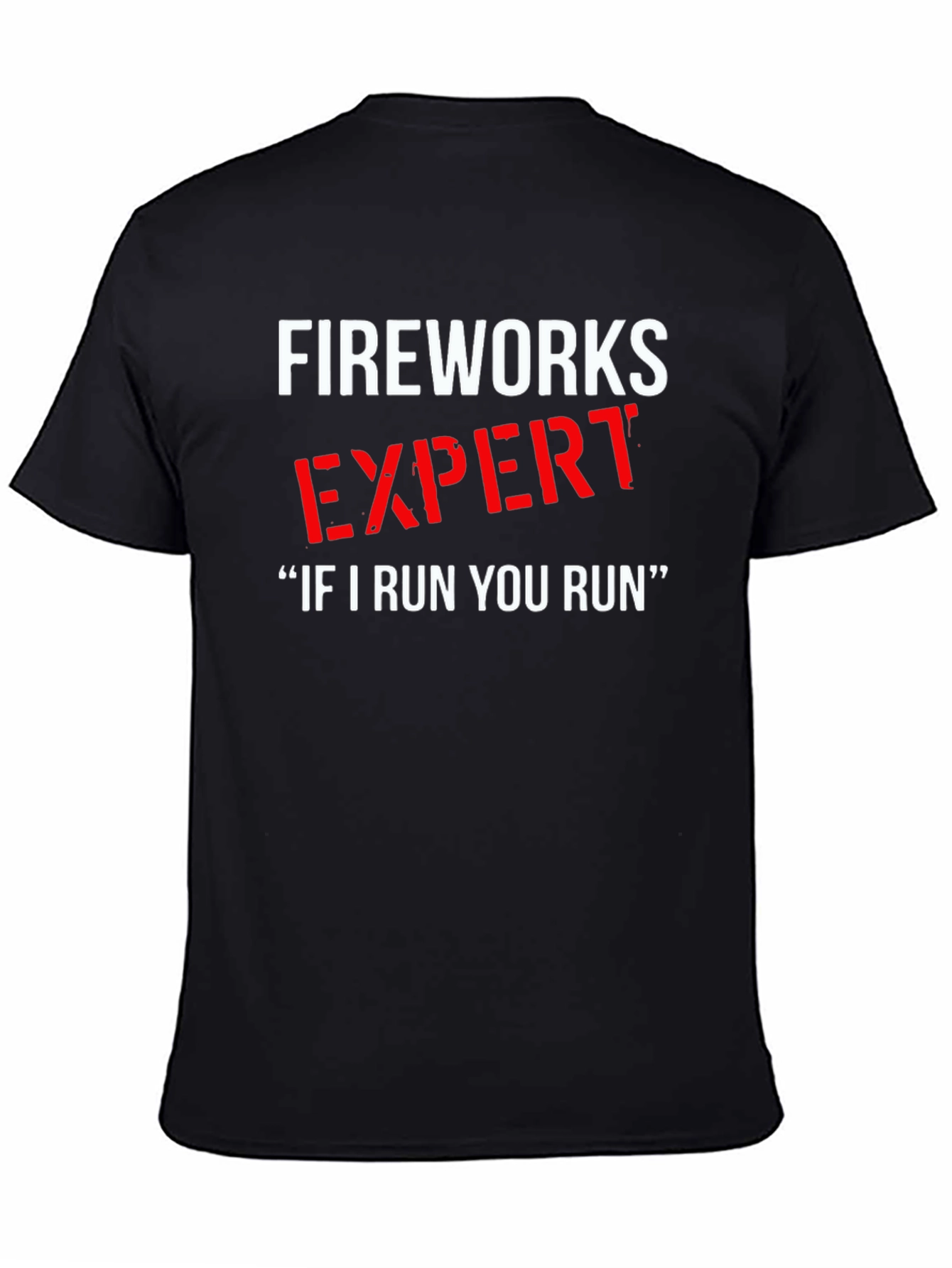 Black Fireworks Expert Novelty Graphic Tee view 4