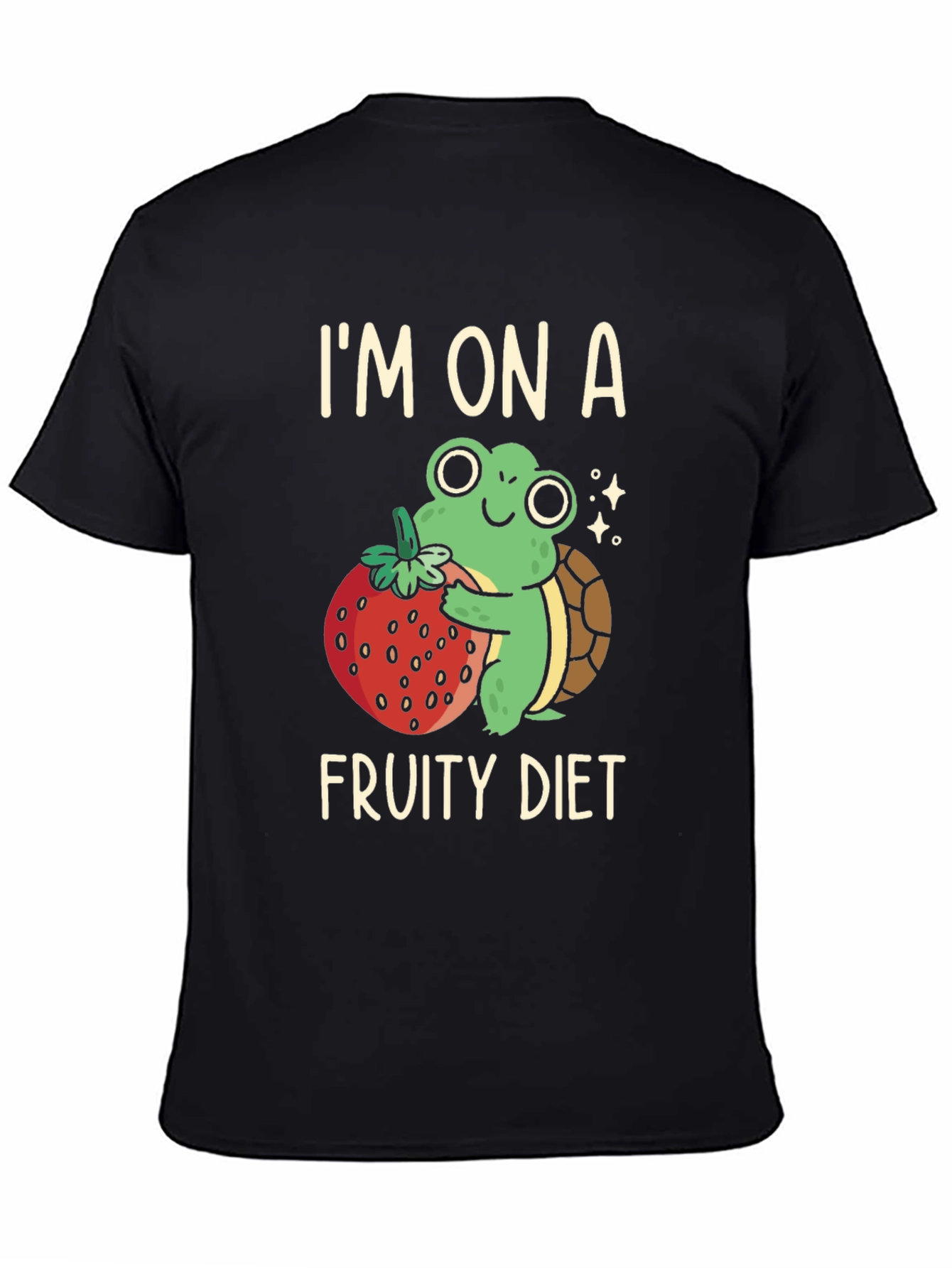 Black Fruity Diet Turtle Graphic Tee view 4