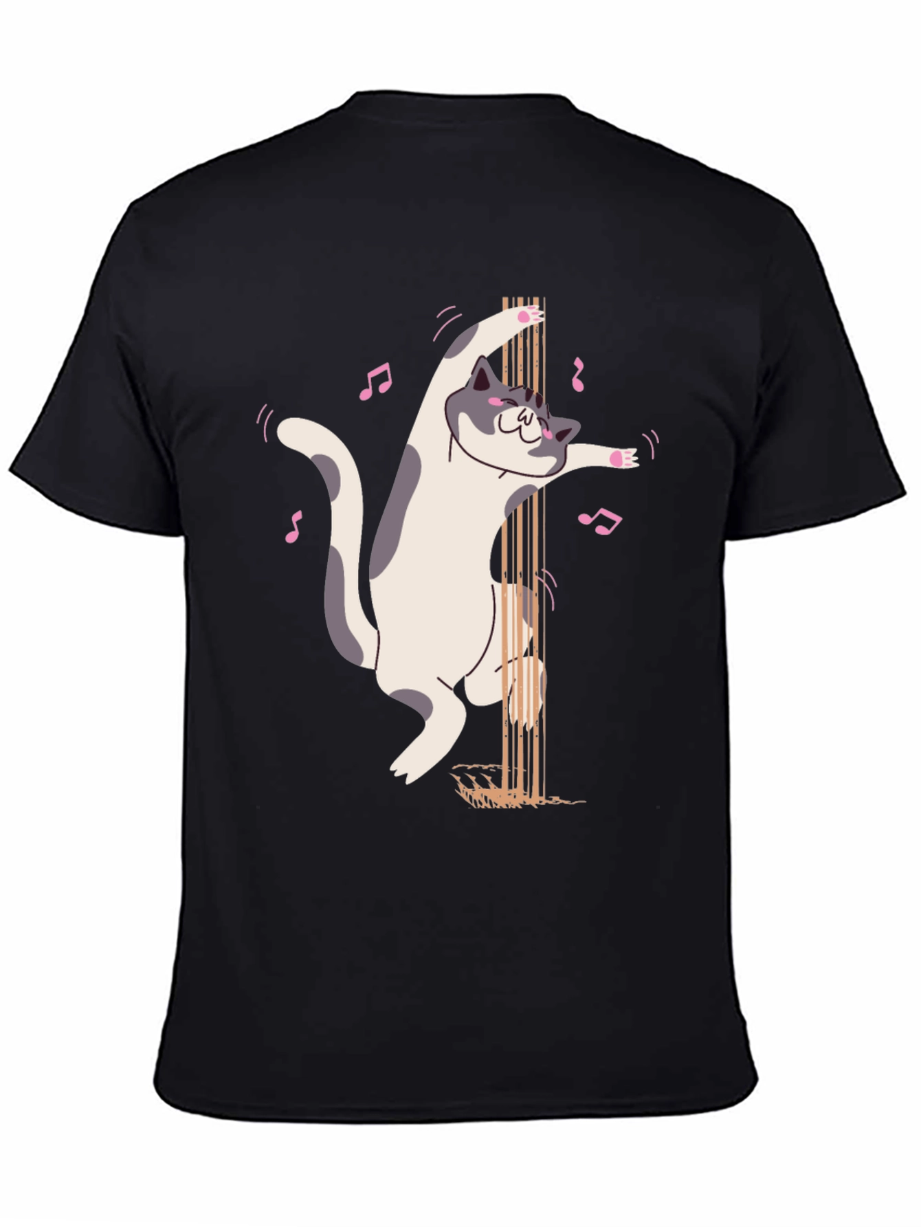 Black Pole Dancing Cat Graphic T-Shirt view 4