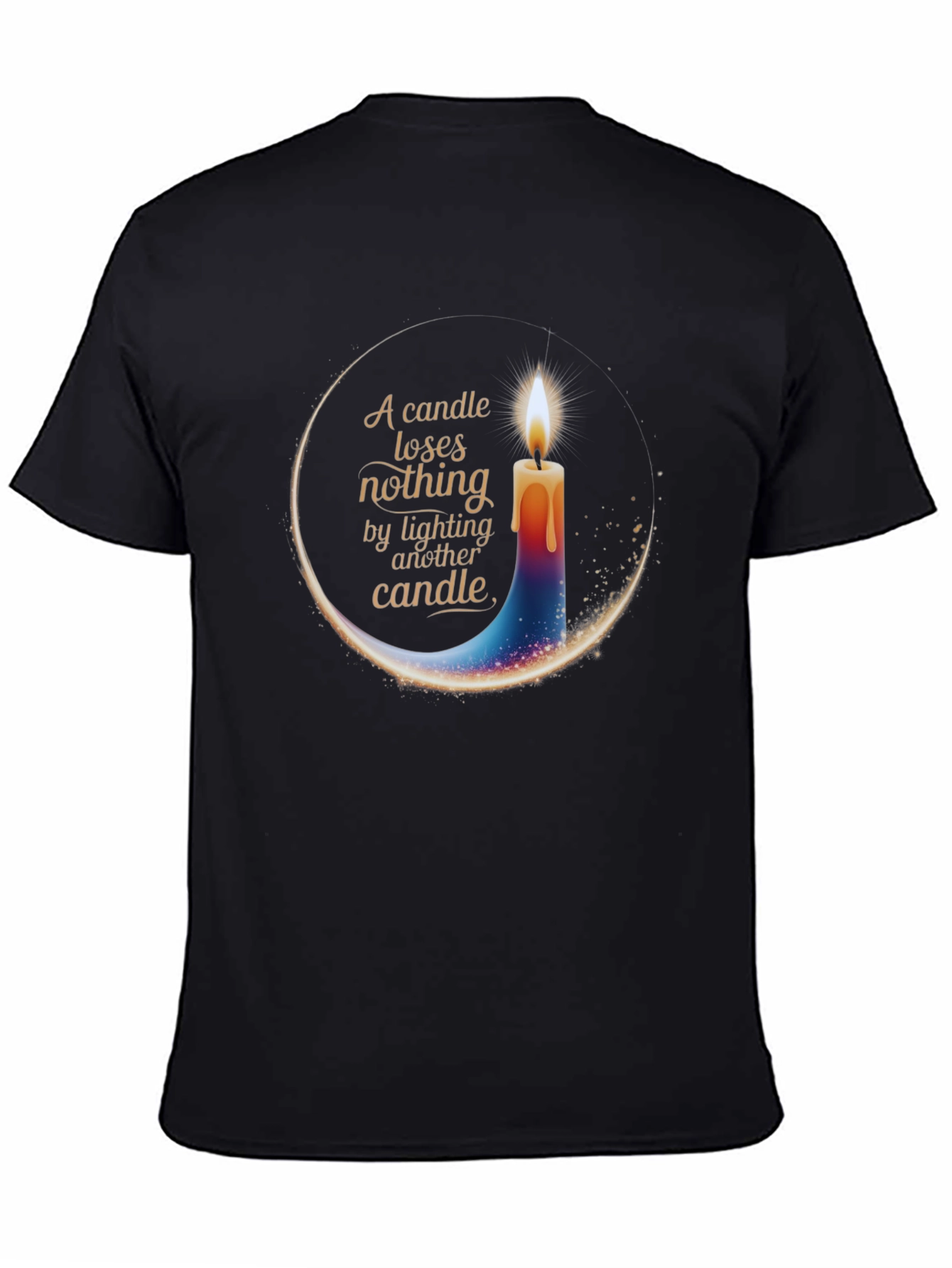 Black Candle Light T-Shirt - Inspirational Design view 4
