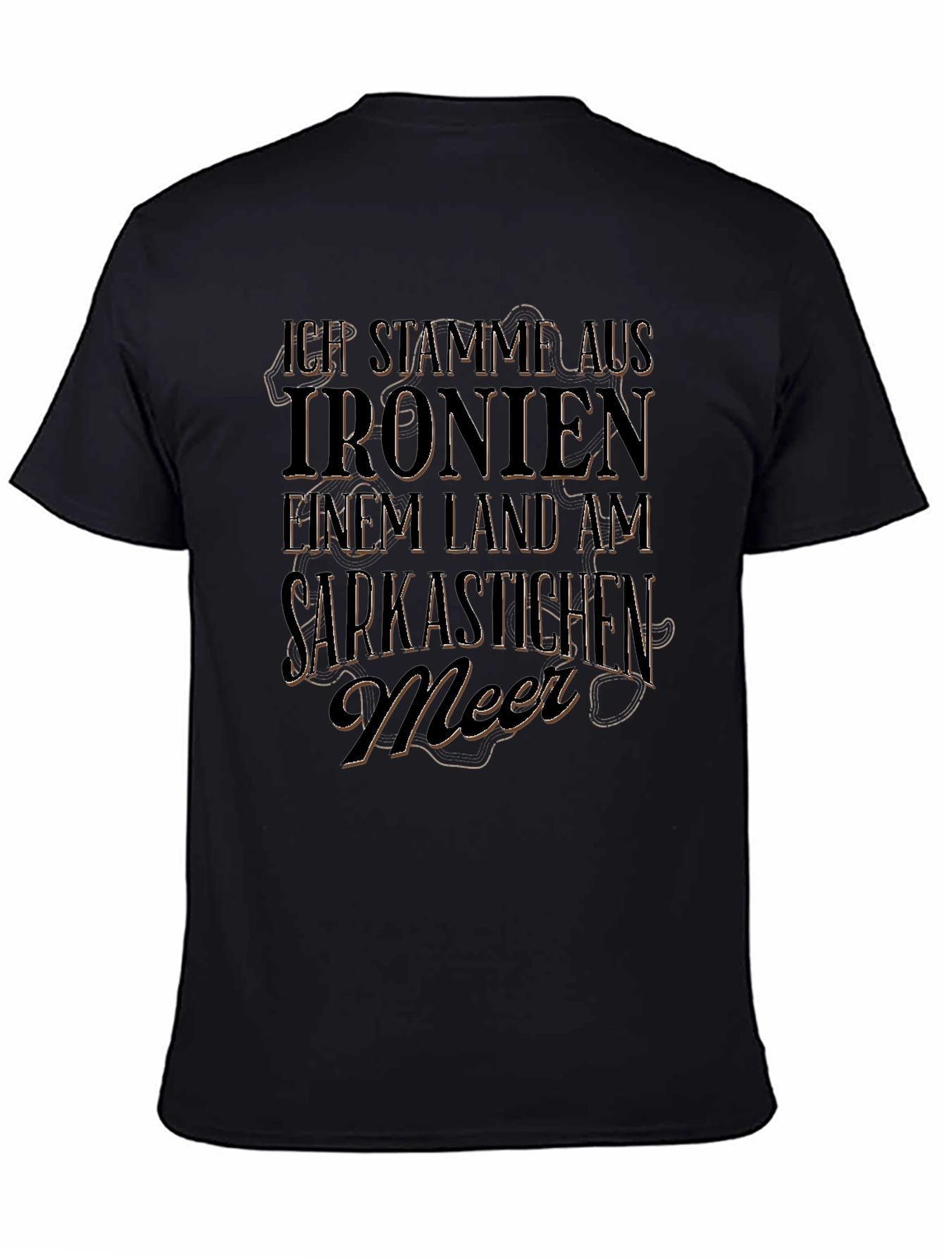 Black Sarcastic Sea T-Shirt: Ironic Humor Apparel view 4