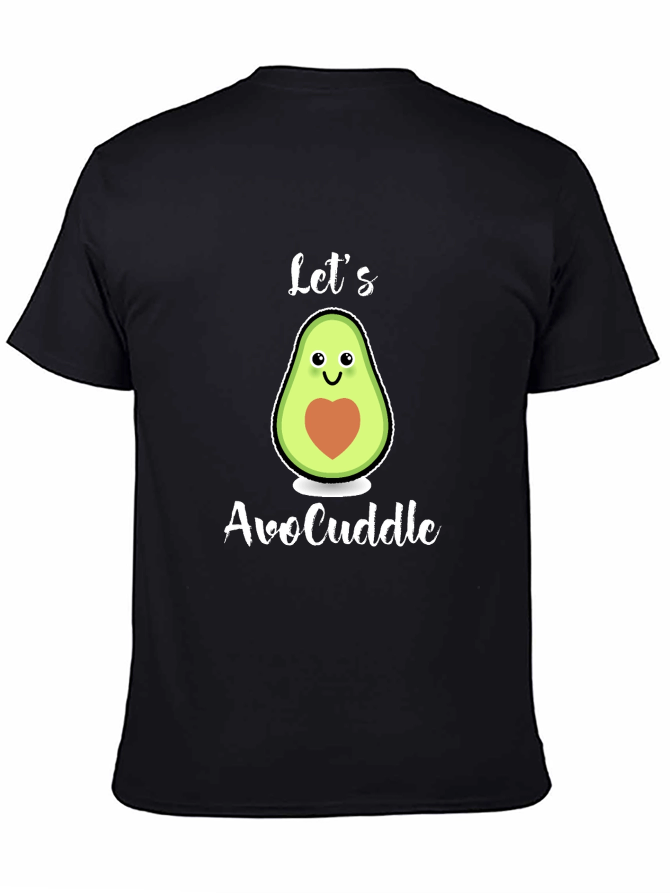 Black Let's AvoCuddle T-Shirt: Cute Avocado Graphic Tee view 4