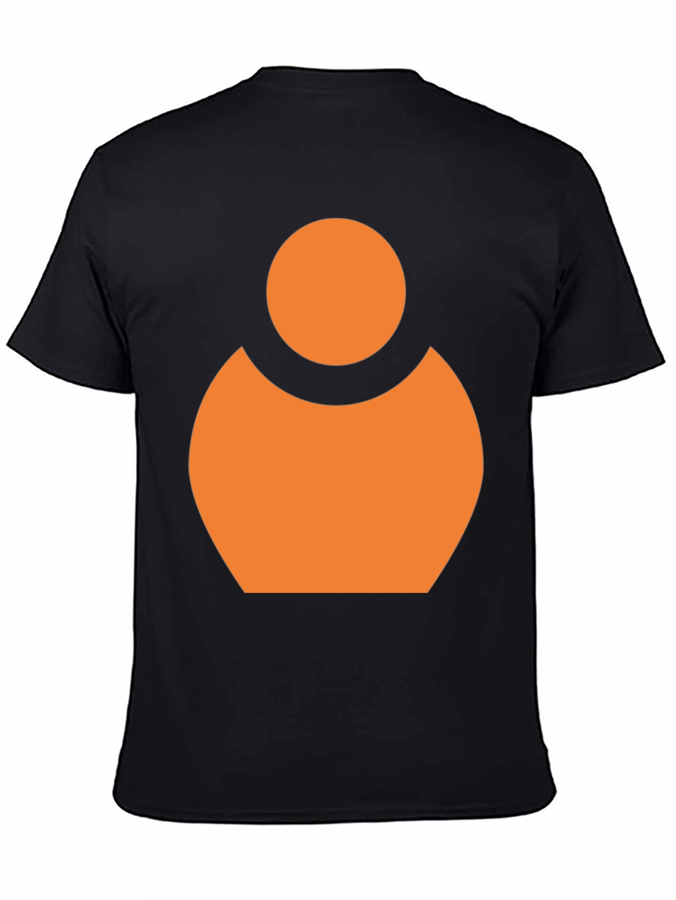 Black Abstract Orange Person Icon Black T-Shirt view 4