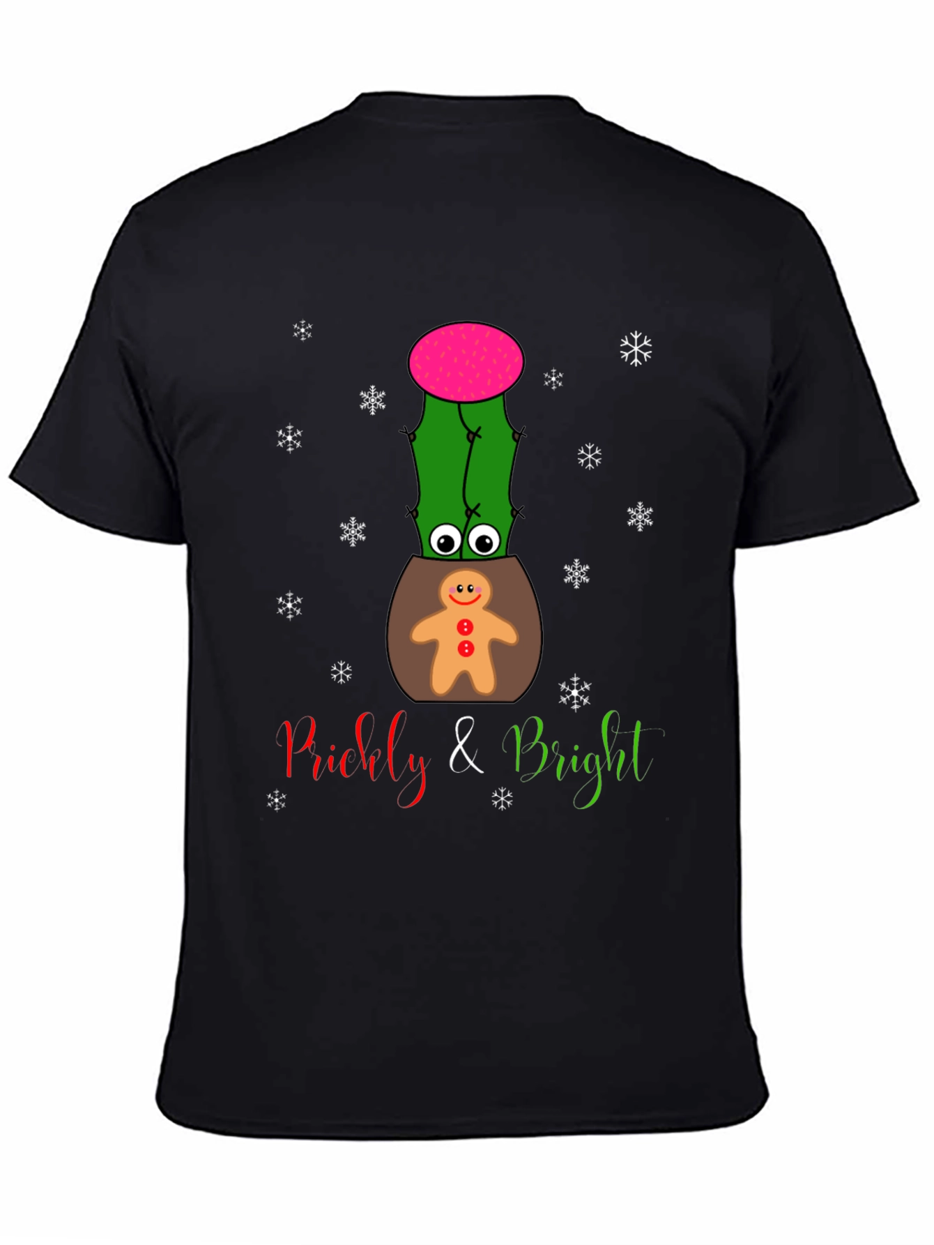 Black Prickly & Bright Holiday Cactus T-Shirt view 4