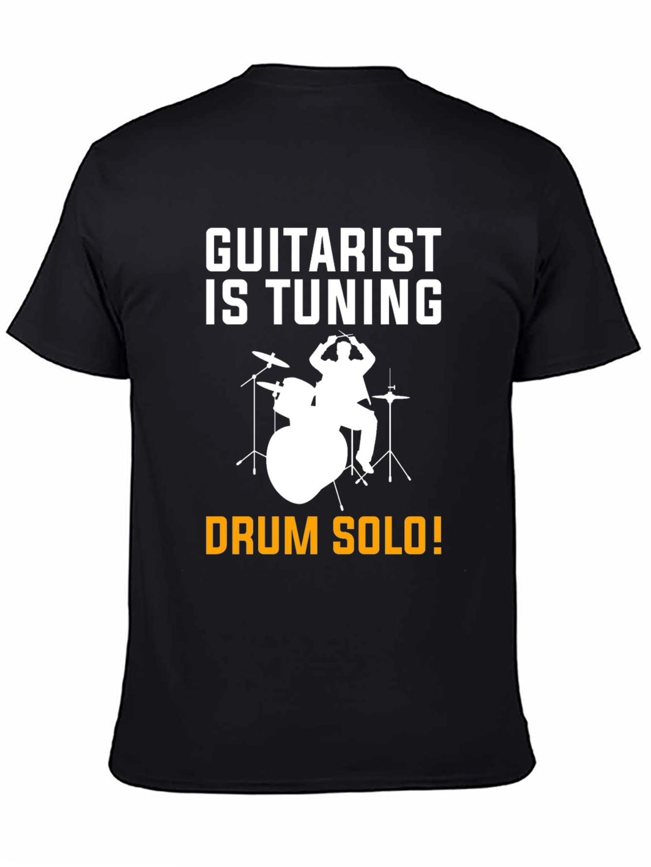 Black Guitarist Tuning T-Shirt Drummer Solo Funny Music Tee view 4