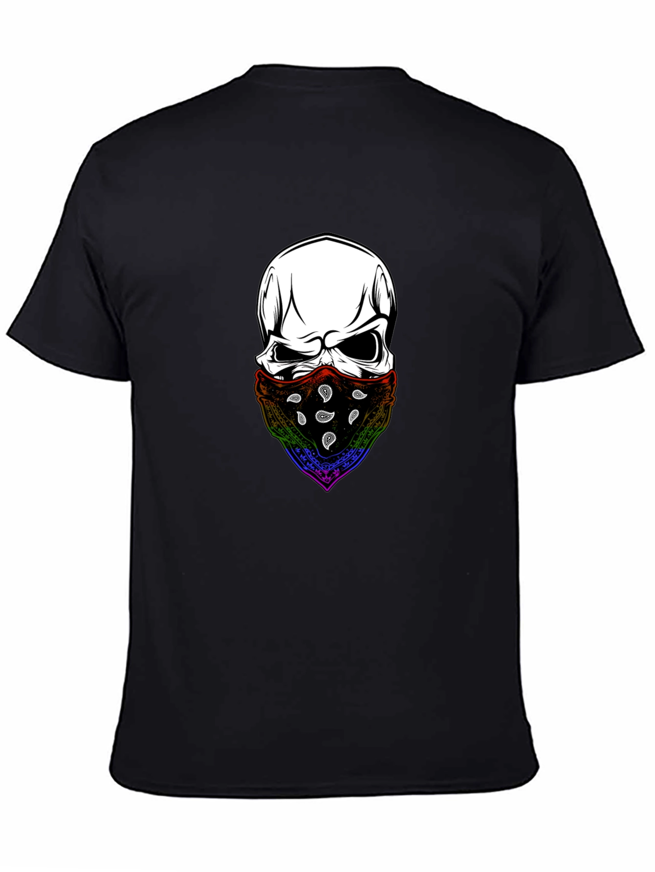 Black Skull Bandana T-Shirt - Stylish Graphic Tee view 4