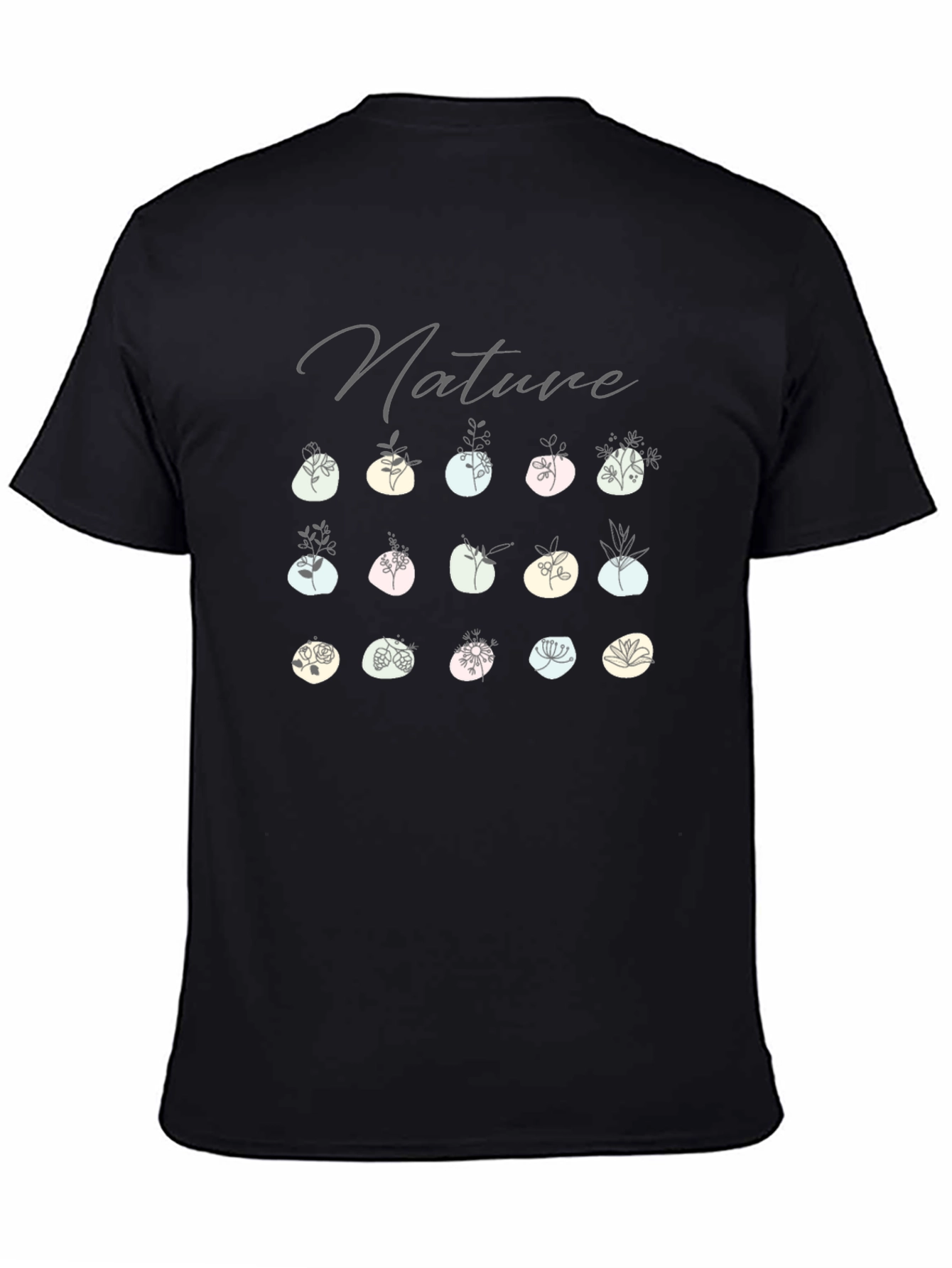 Black Nature Inspired Graphic Tee view 4