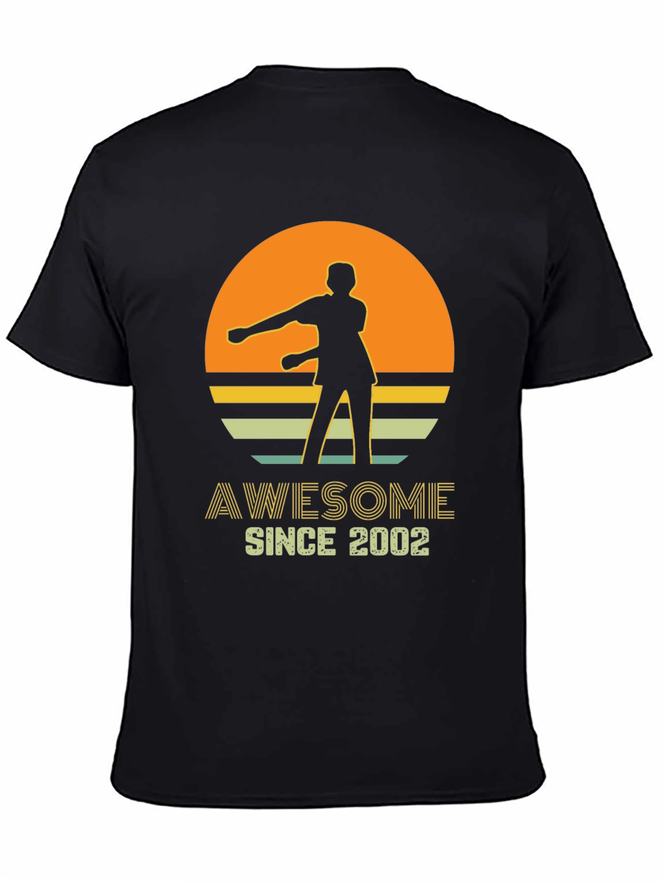 Black Awesome Since 2002 Graphic T-Shirt view 4