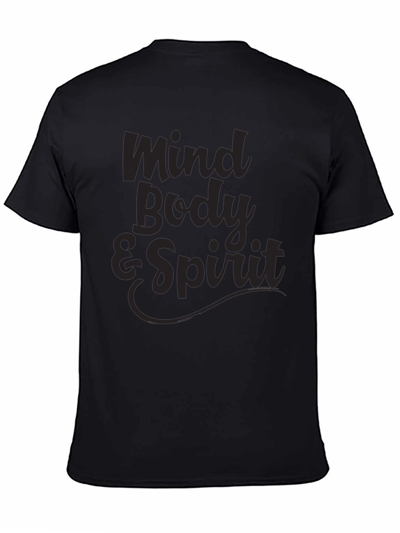 Black Mind Body & Spirit Graphic Tee - Soft Black T-Shirt view 4