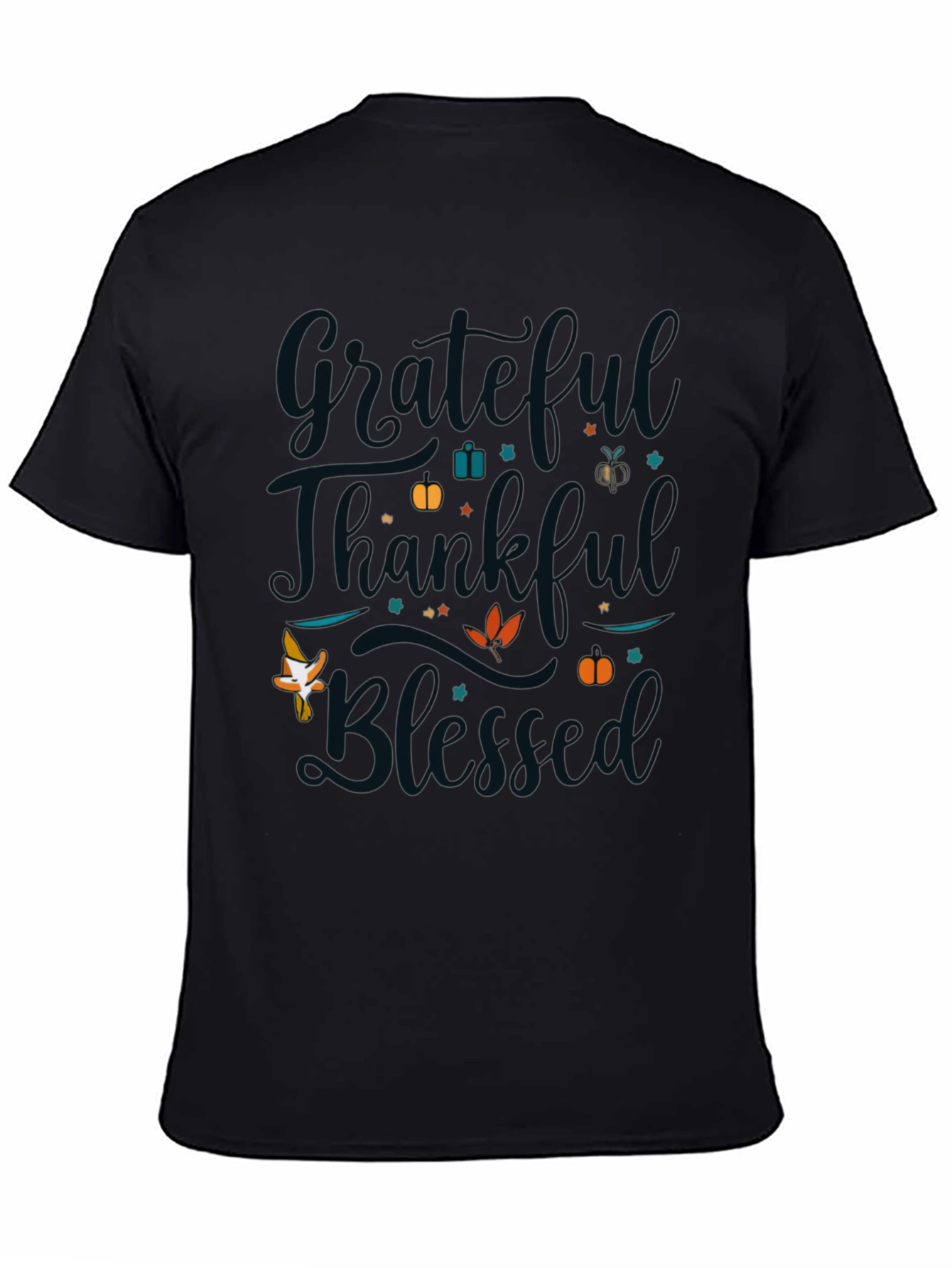 Black Grateful Thankful Blessed Black T-Shirt view 4
