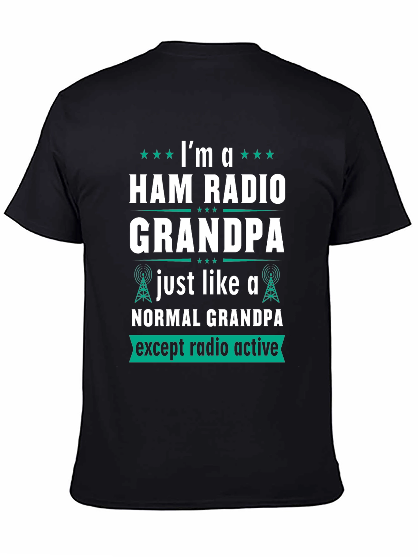 Black Ham Radio Grandpa T-Shirt view 4